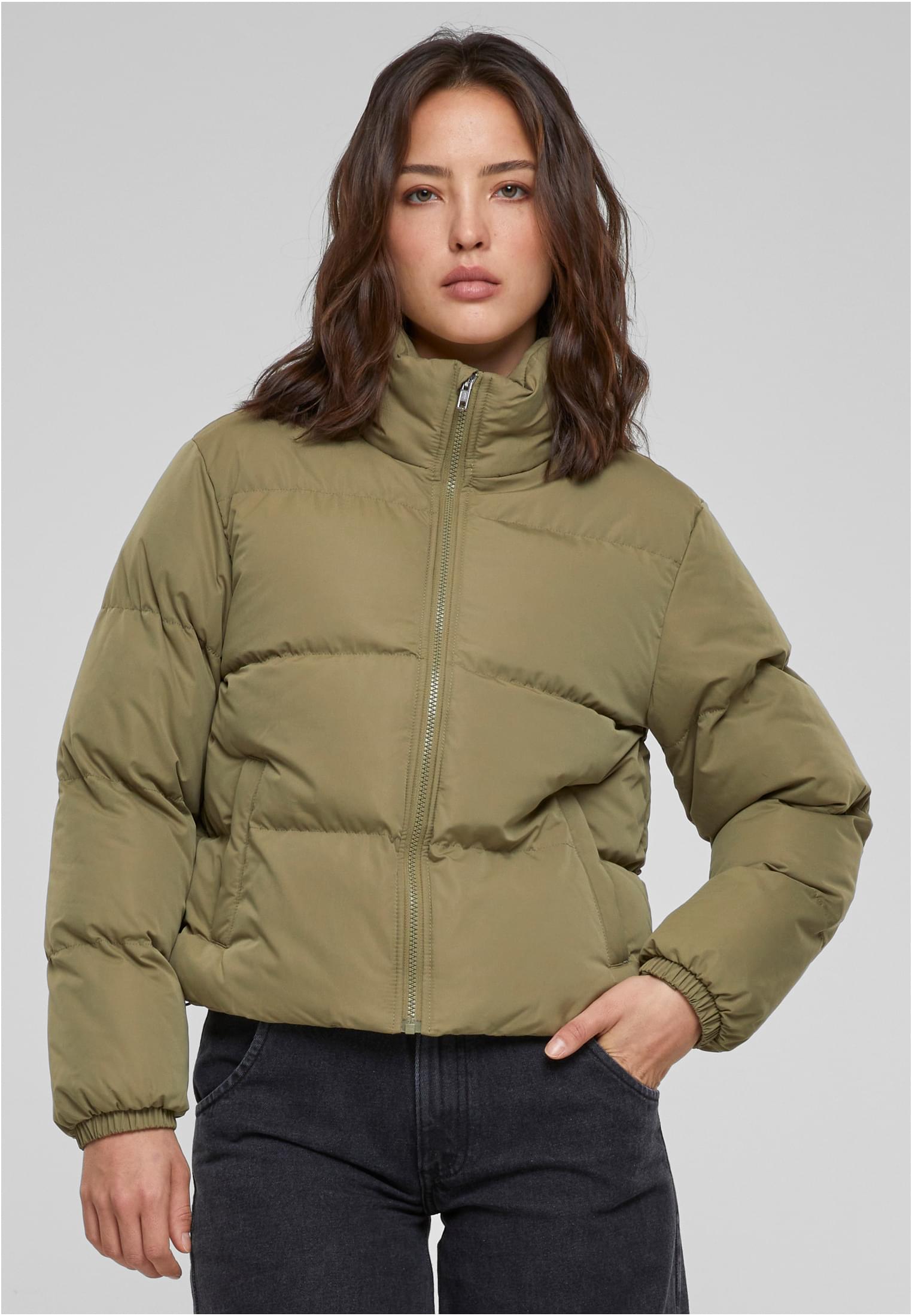 Ladies Short Peached Puffer Jacket | tiniolive