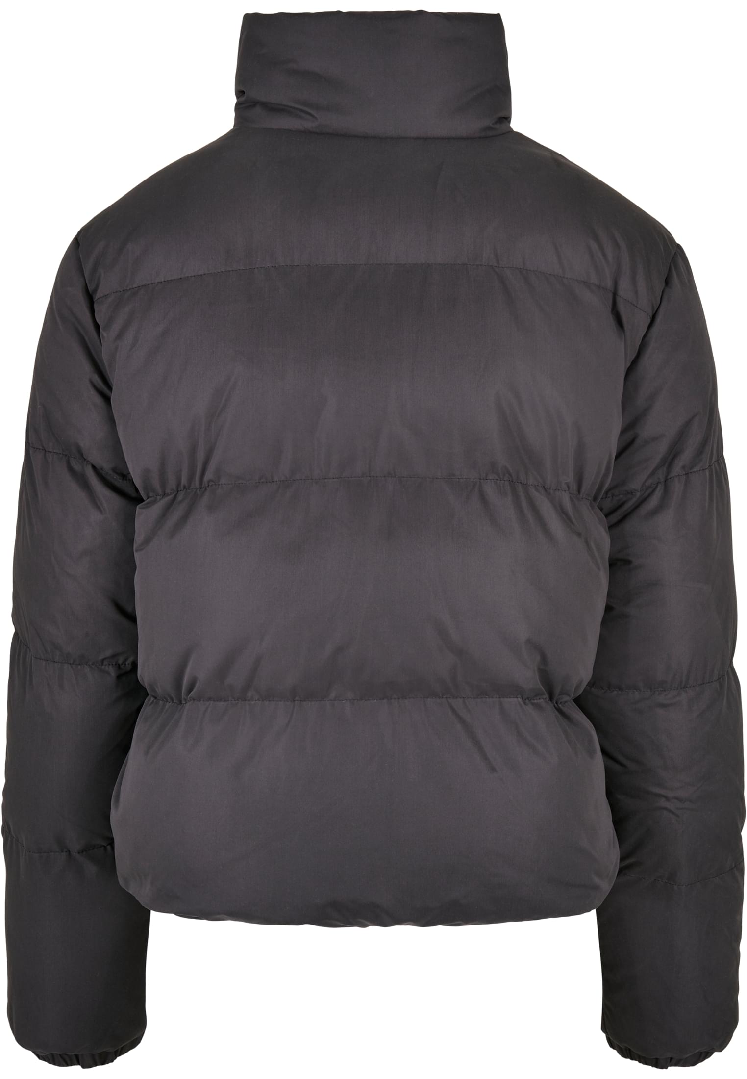 Ladies Short Peached Puffer Jacket | black