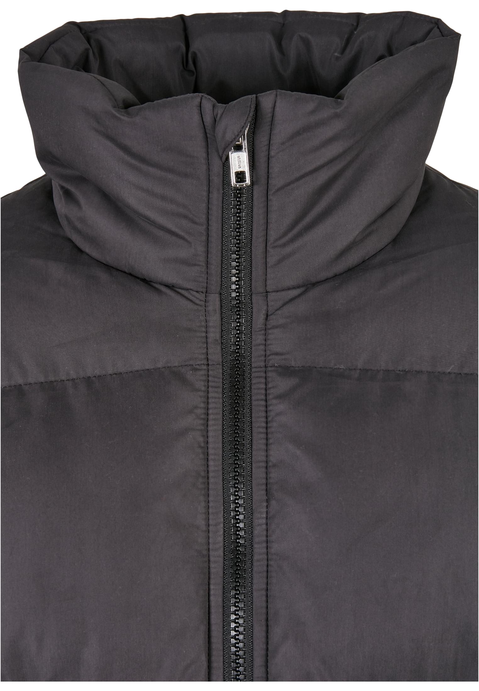 Ladies Short Peached Puffer Jacket | black