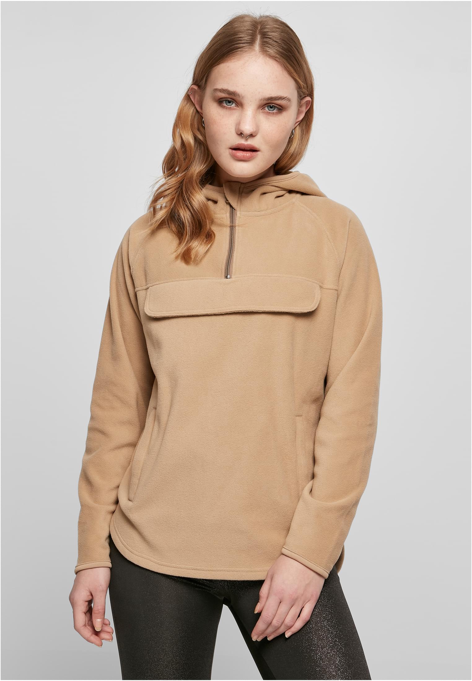 Ladies Polar Fleece Pull Over Hoody | unionbeige