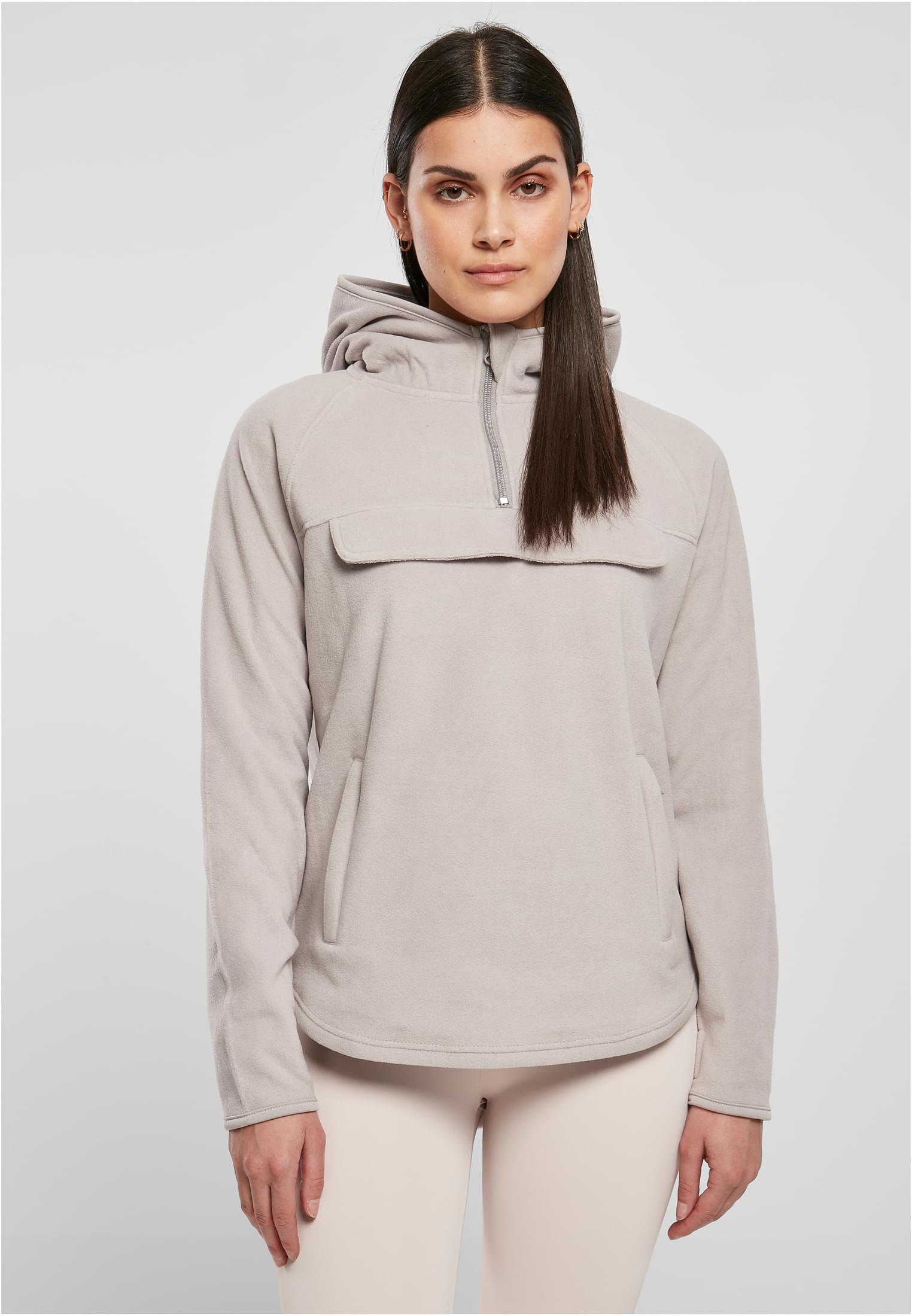 Ladies Polar Fleece Pull Over Hoody | warmgrey