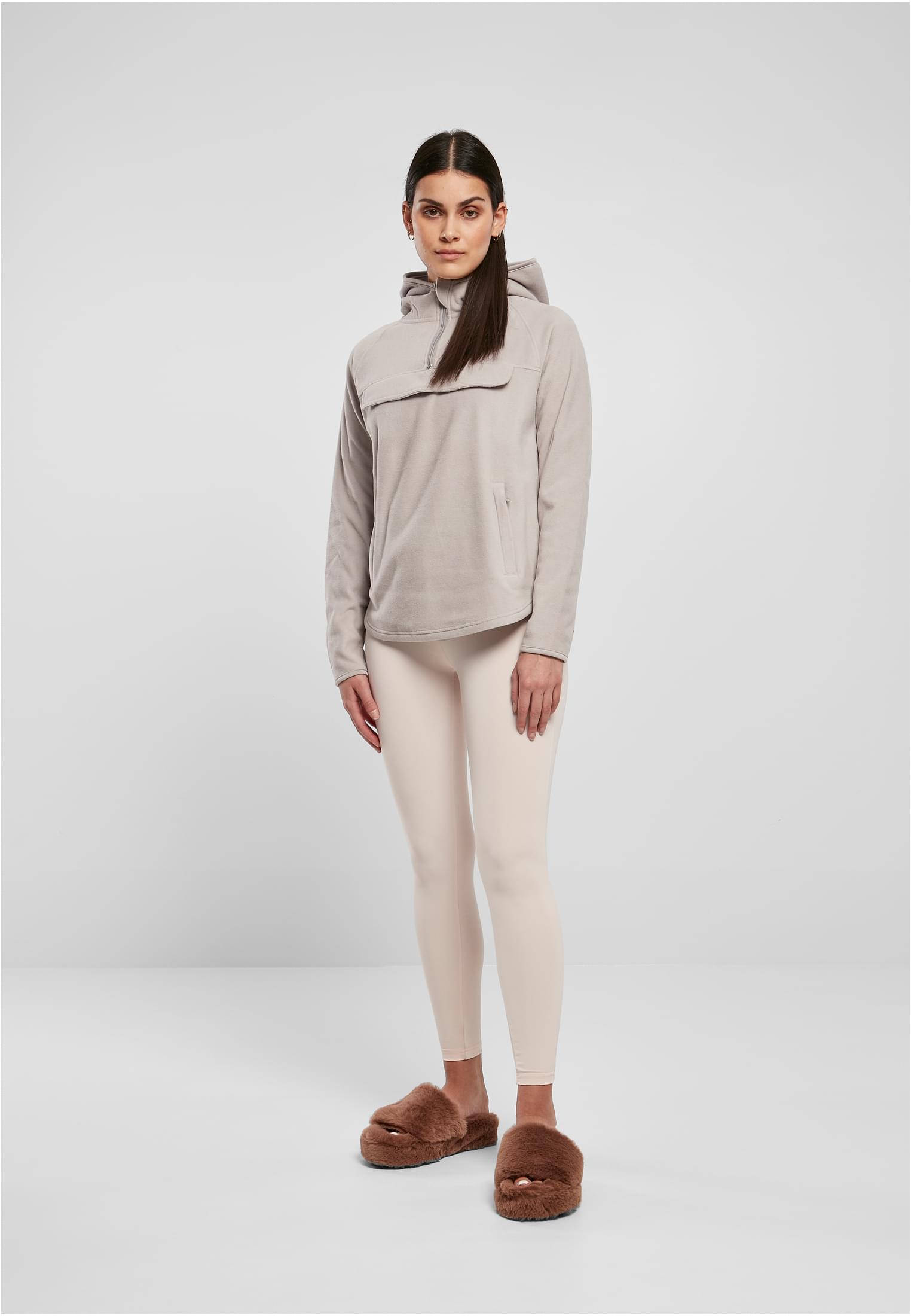 Ladies Polar Fleece Pull Over Hoody | warmgrey