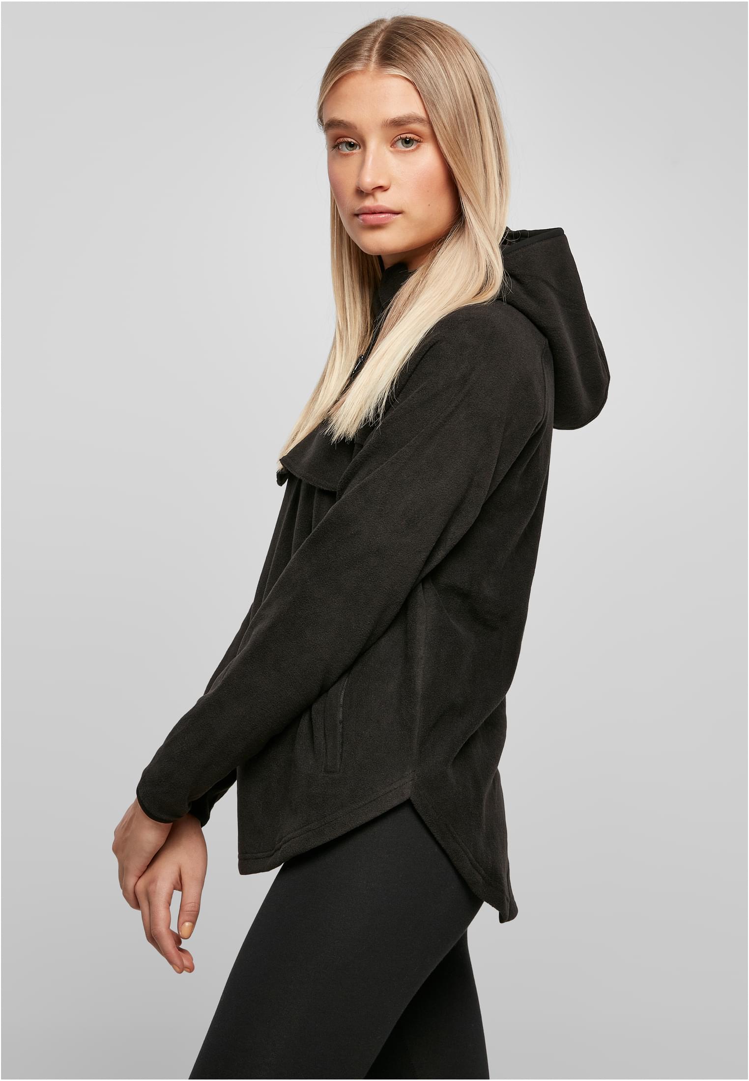 Ladies Polar Fleece Pull Over Hoody | black