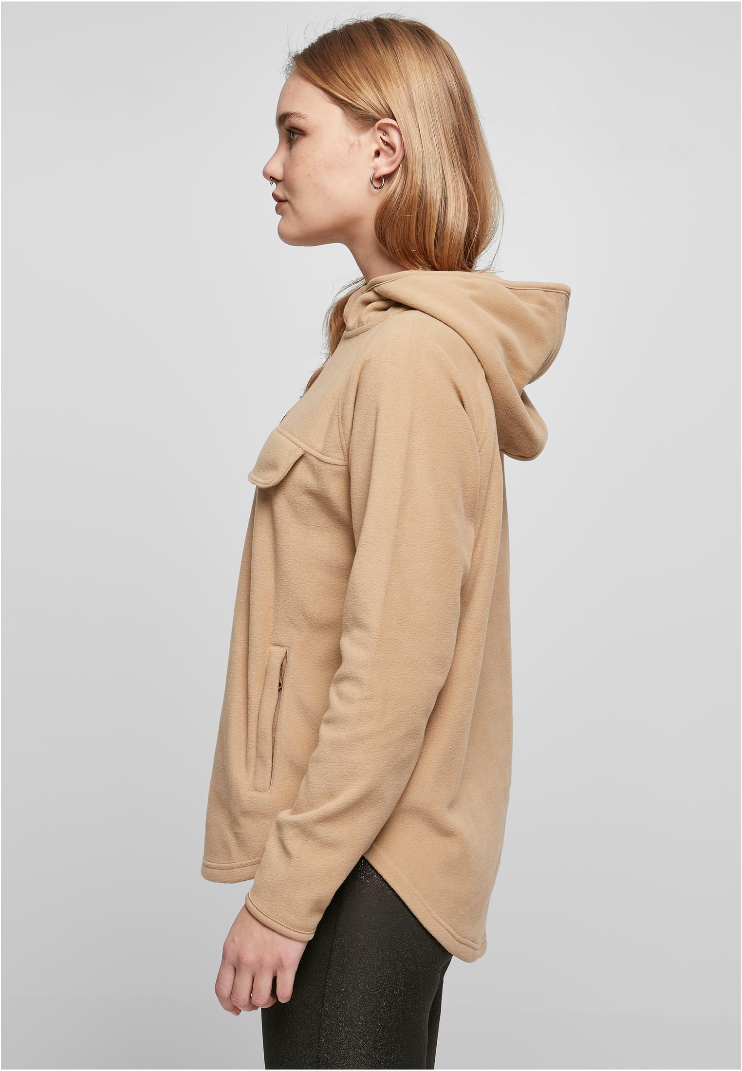 Ladies Polar Fleece Pull Over Hoody | unionbeige