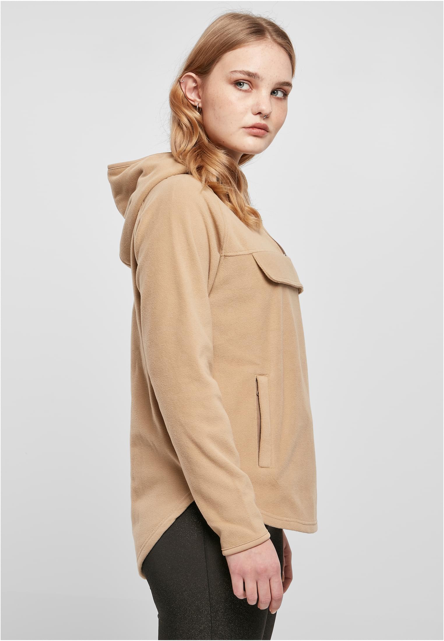 Ladies Polar Fleece Pull Over Hoody | unionbeige