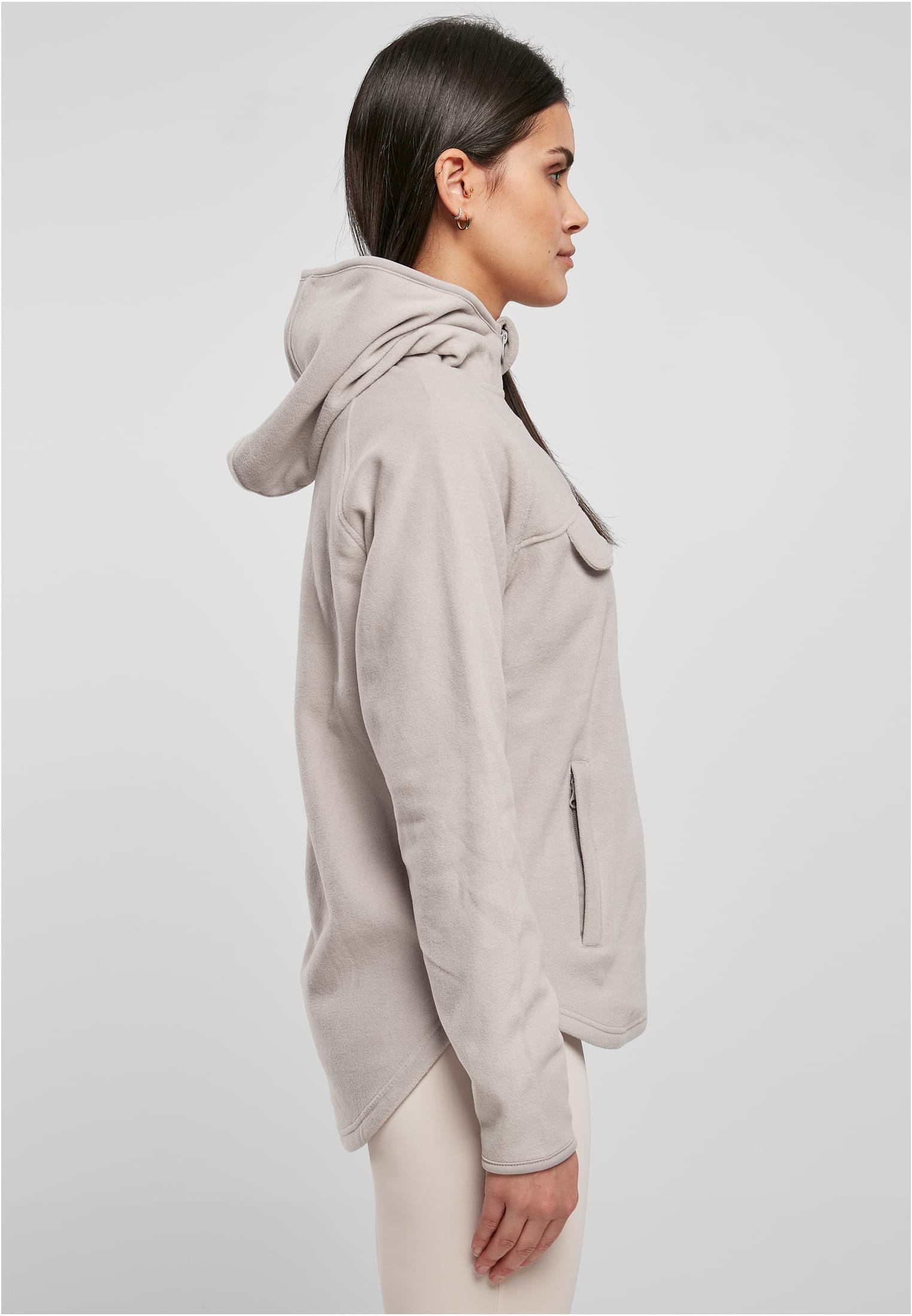 Ladies Polar Fleece Pull Over Hoody | warmgrey