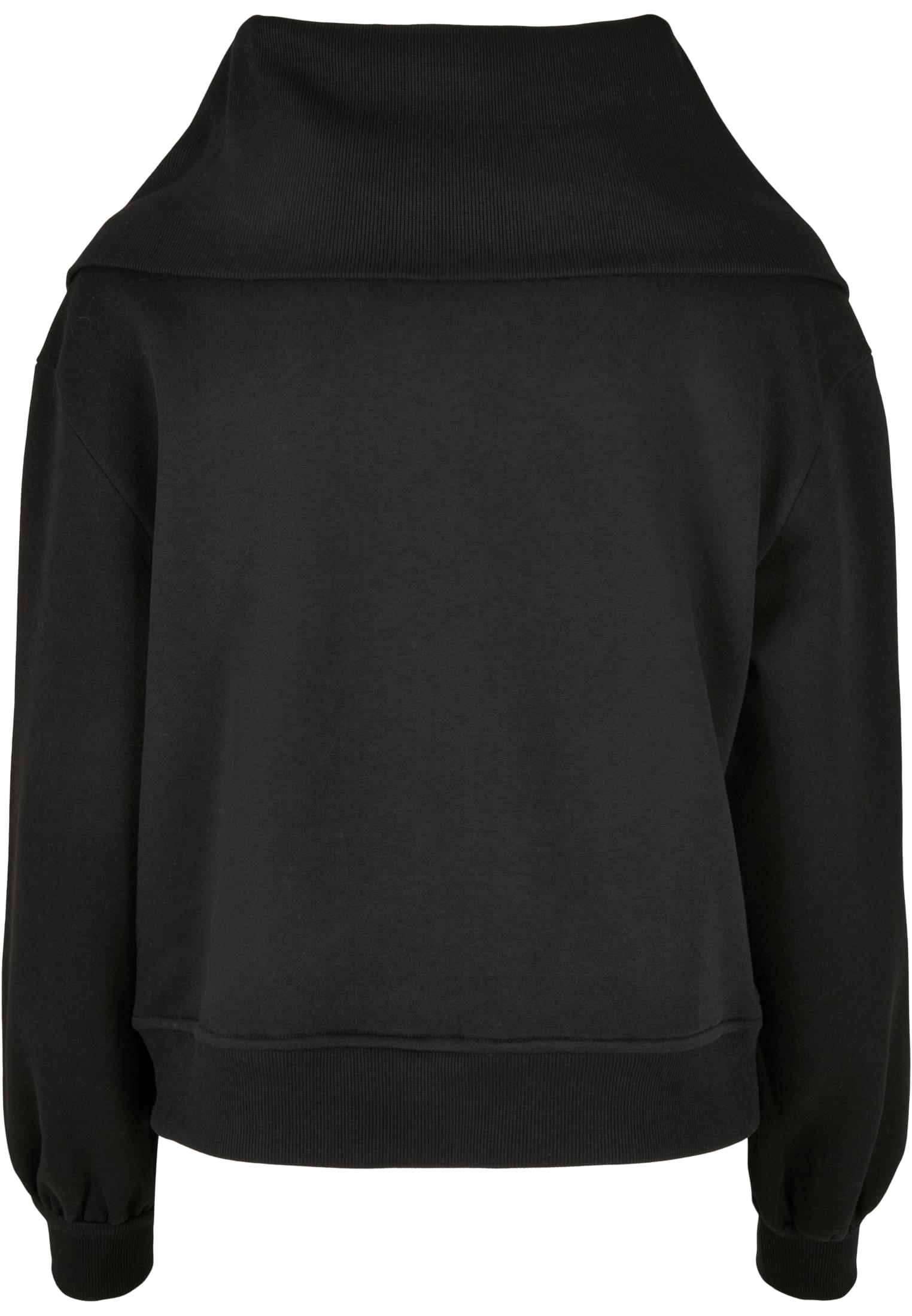 Ladies Oversized High Neck Troyer Crew | black