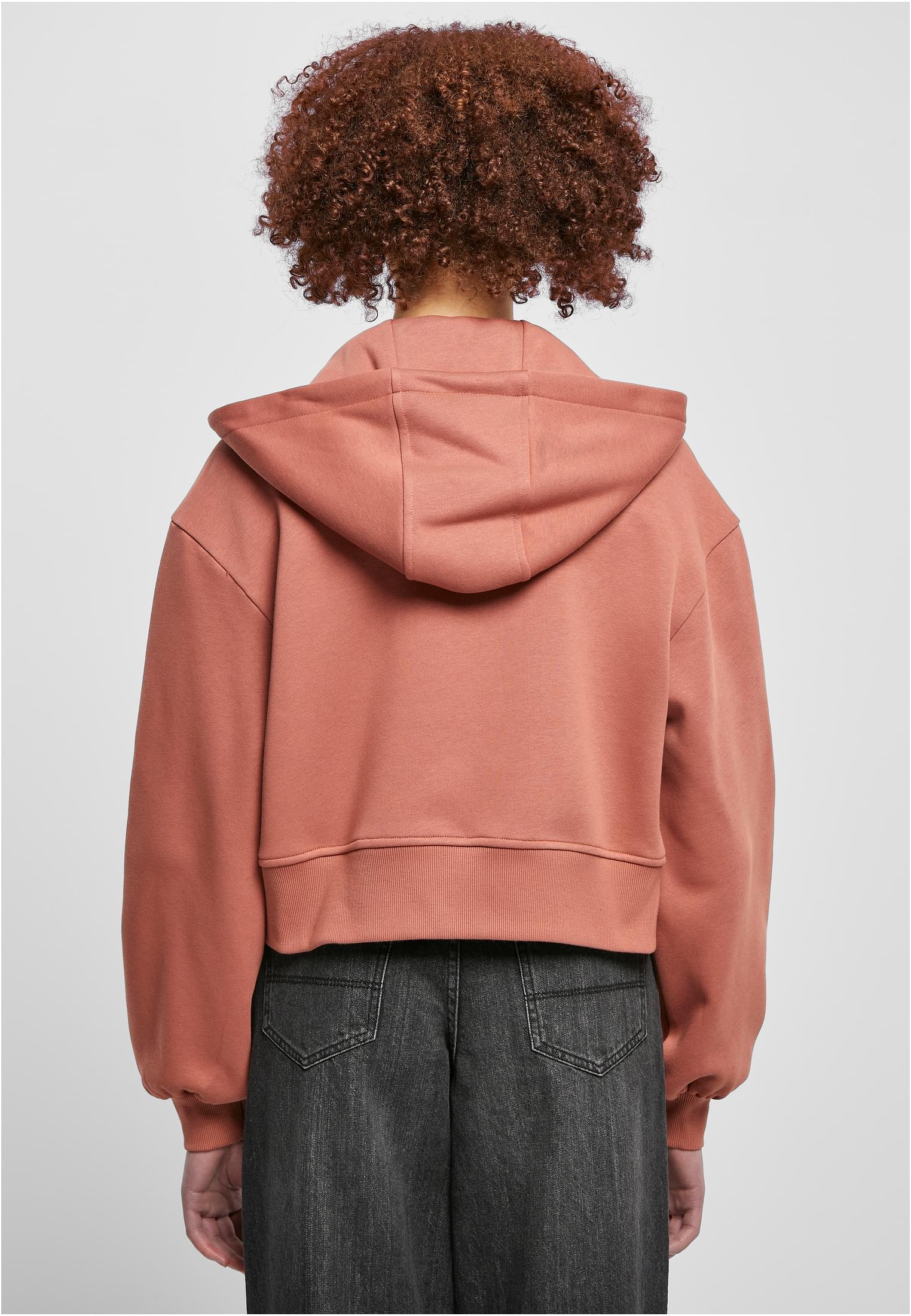 Ladies Short Oversized Zip Jacket | terracotta