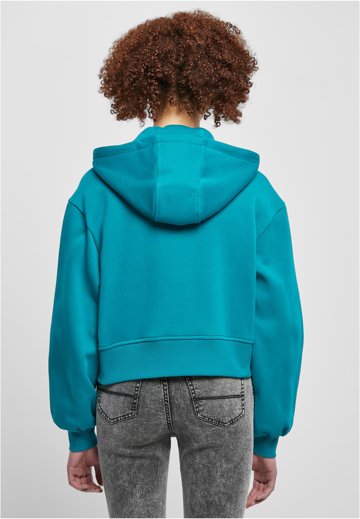 Ladies Short Oversized Zip Jacket | watergreen