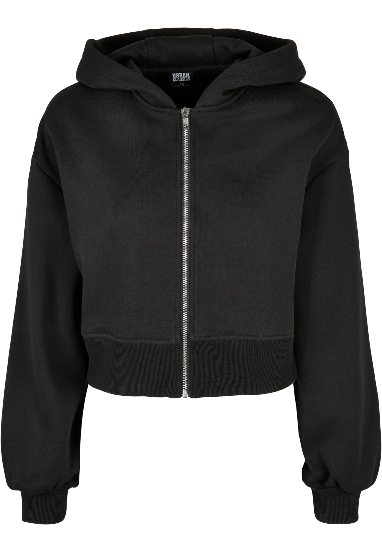 Ladies Short Oversized Zip Jacket | black