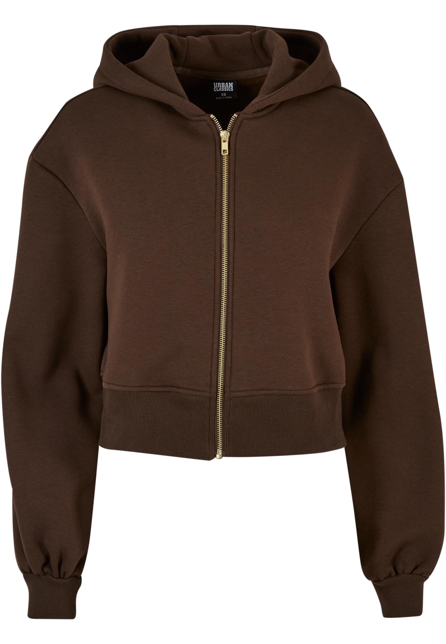 Ladies Short Oversized Zip Jacket | brown