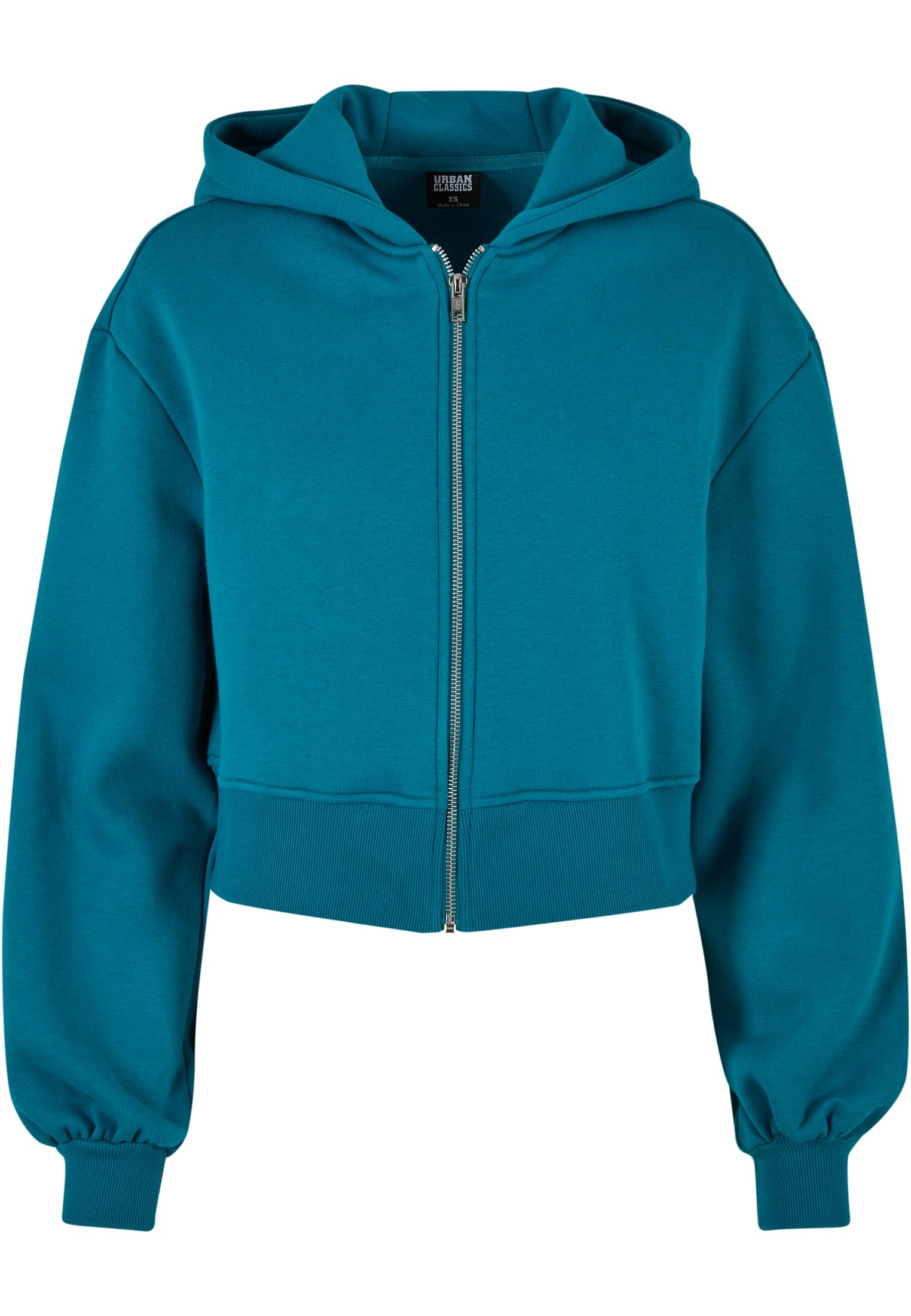 Ladies Short Oversized Zip Jacket | watergreen