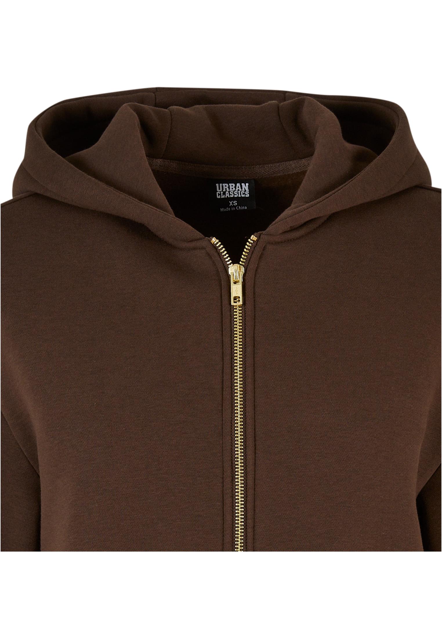 Ladies Short Oversized Zip Jacket | brown