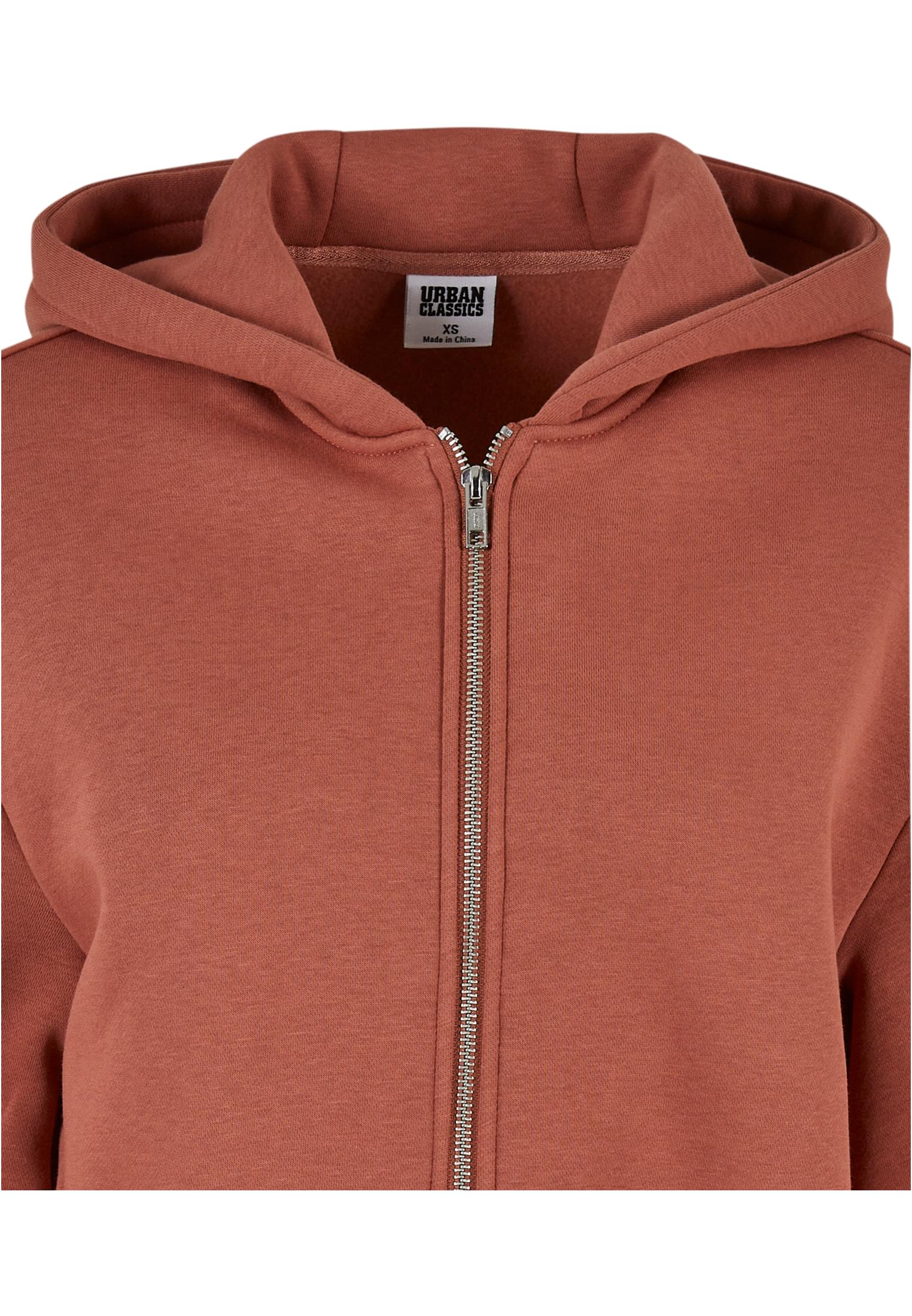 Ladies Short Oversized Zip Jacket | terracotta