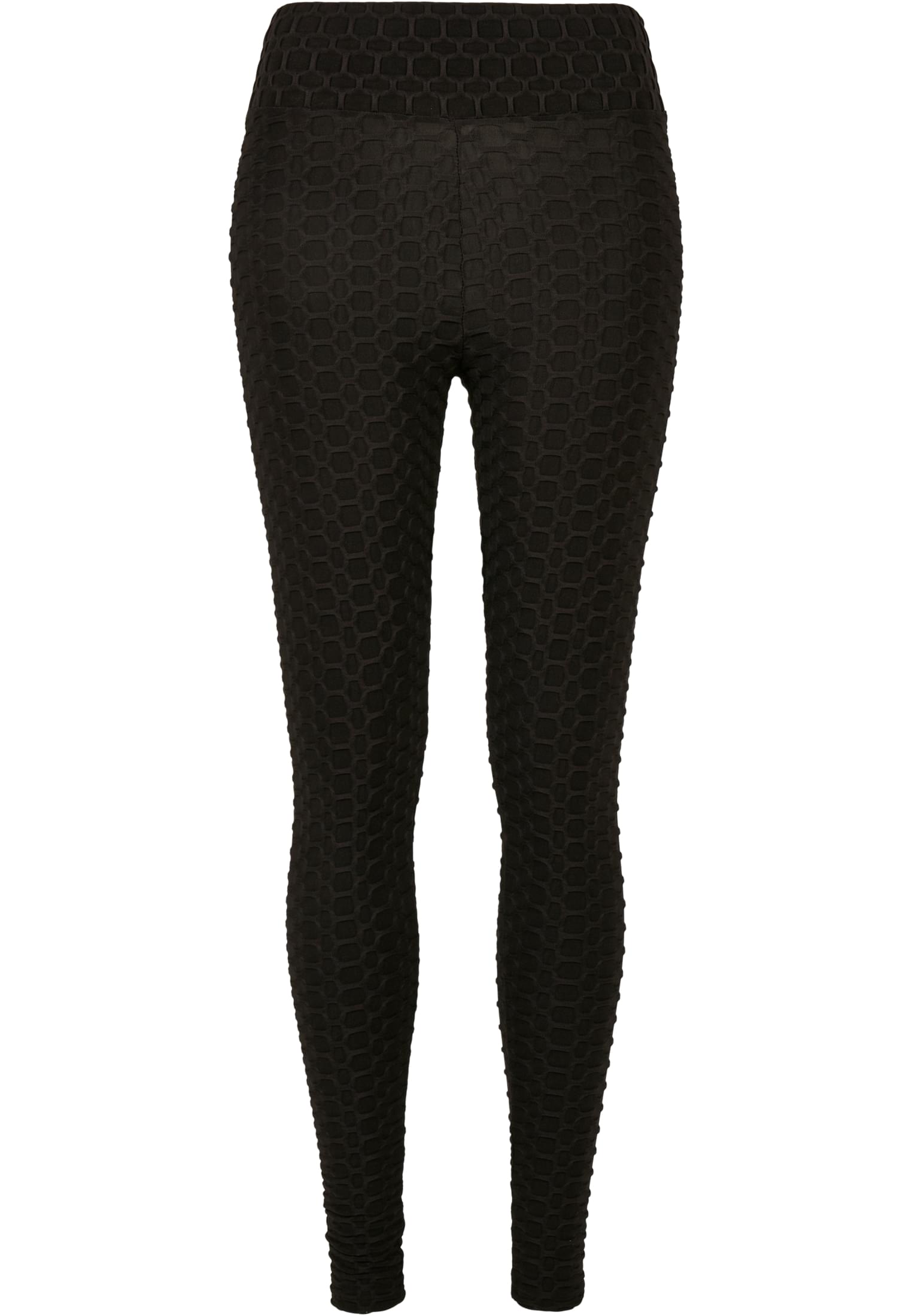 Ladies High Waist Honeycomb Leggings | black