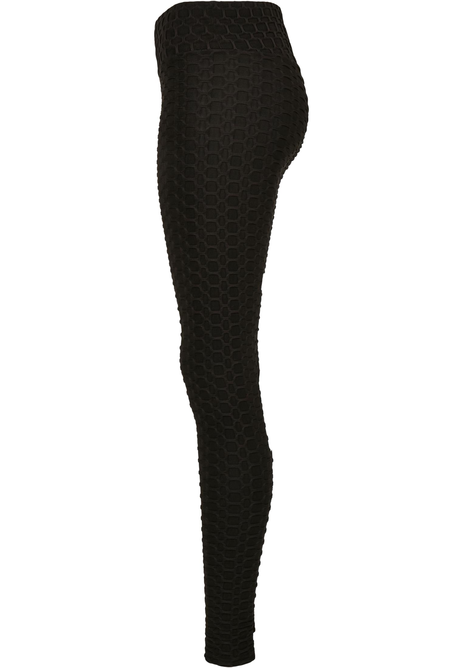 Ladies High Waist Honeycomb Leggings | black