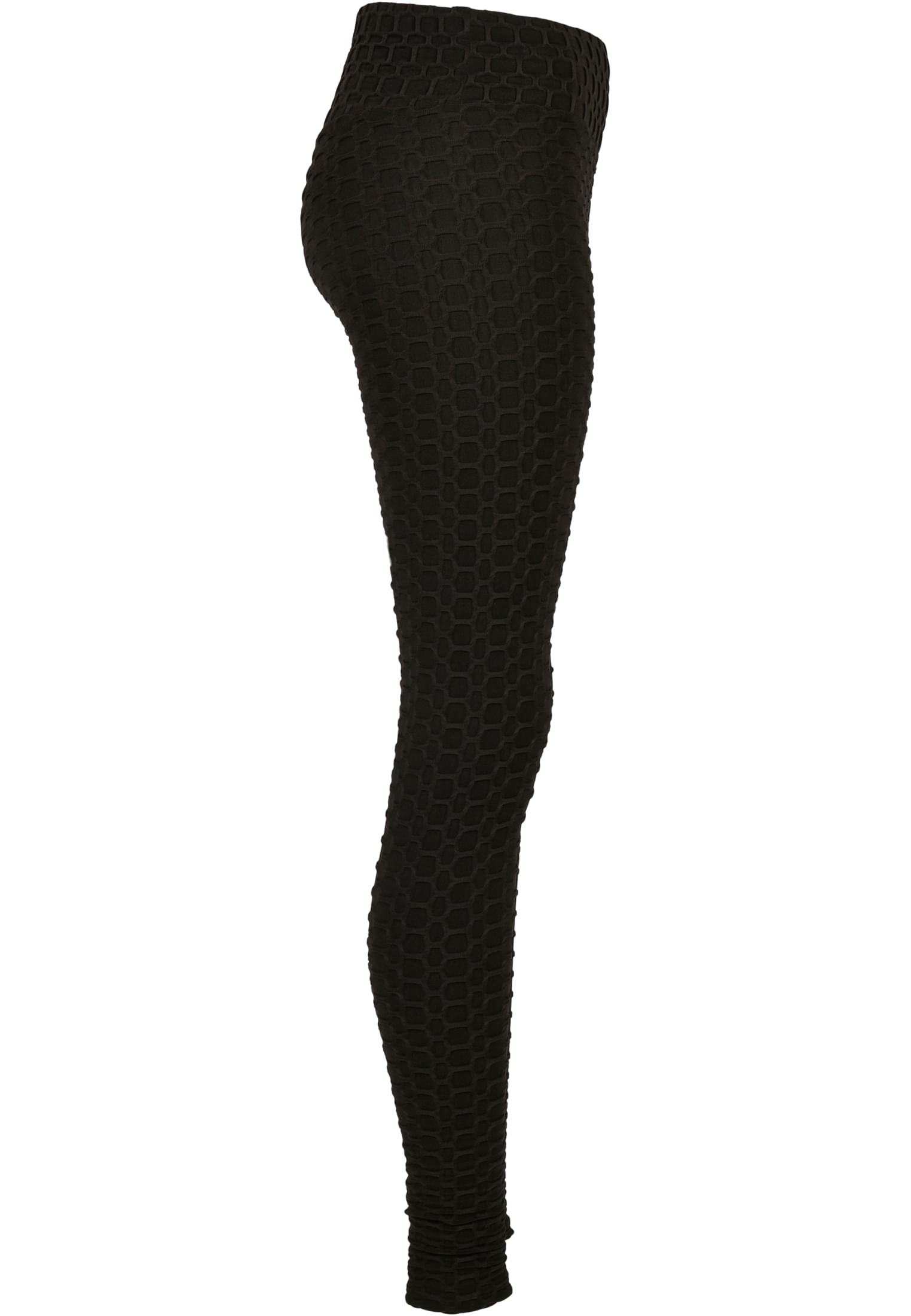 Ladies High Waist Honeycomb Leggings | black