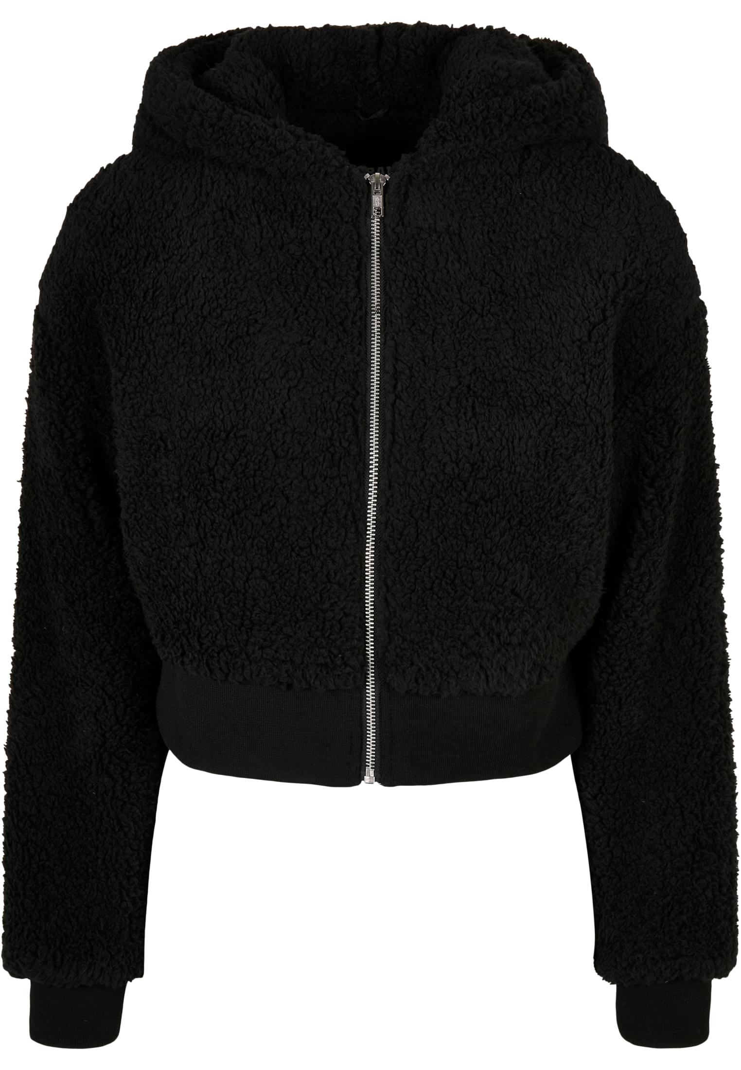 Ladies Short Oversized Sherpa Jacket | black