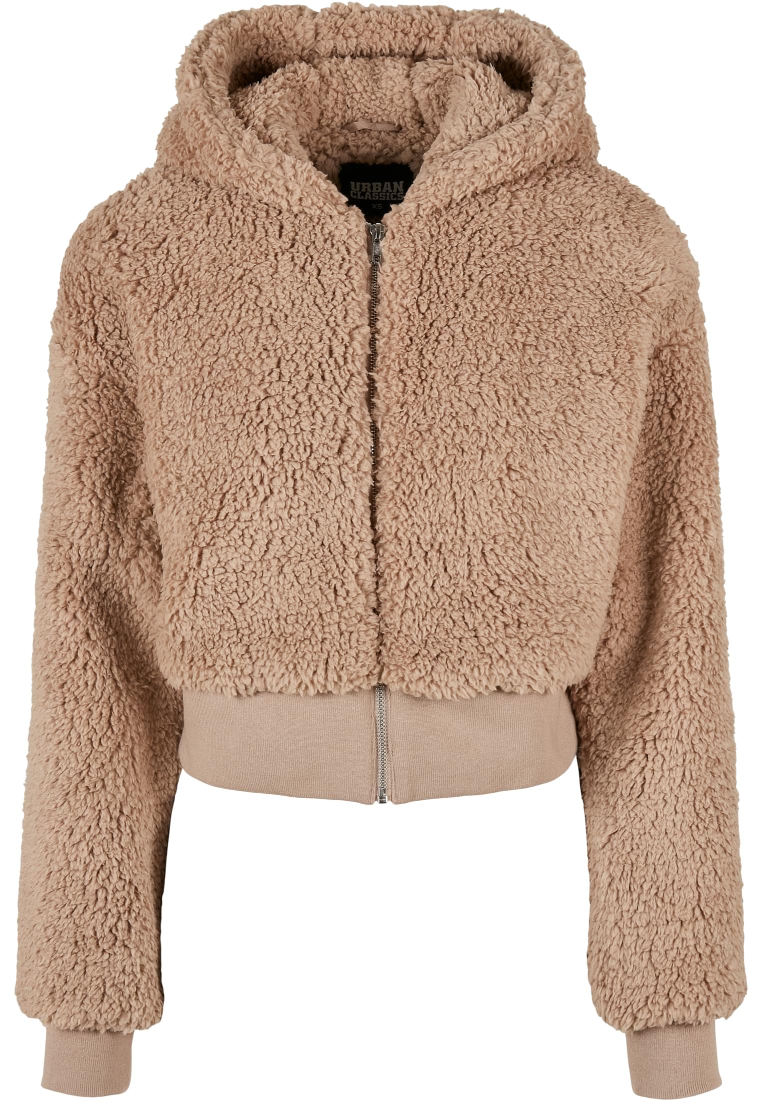 Ladies Short Oversized Sherpa Jacket | softtaupe