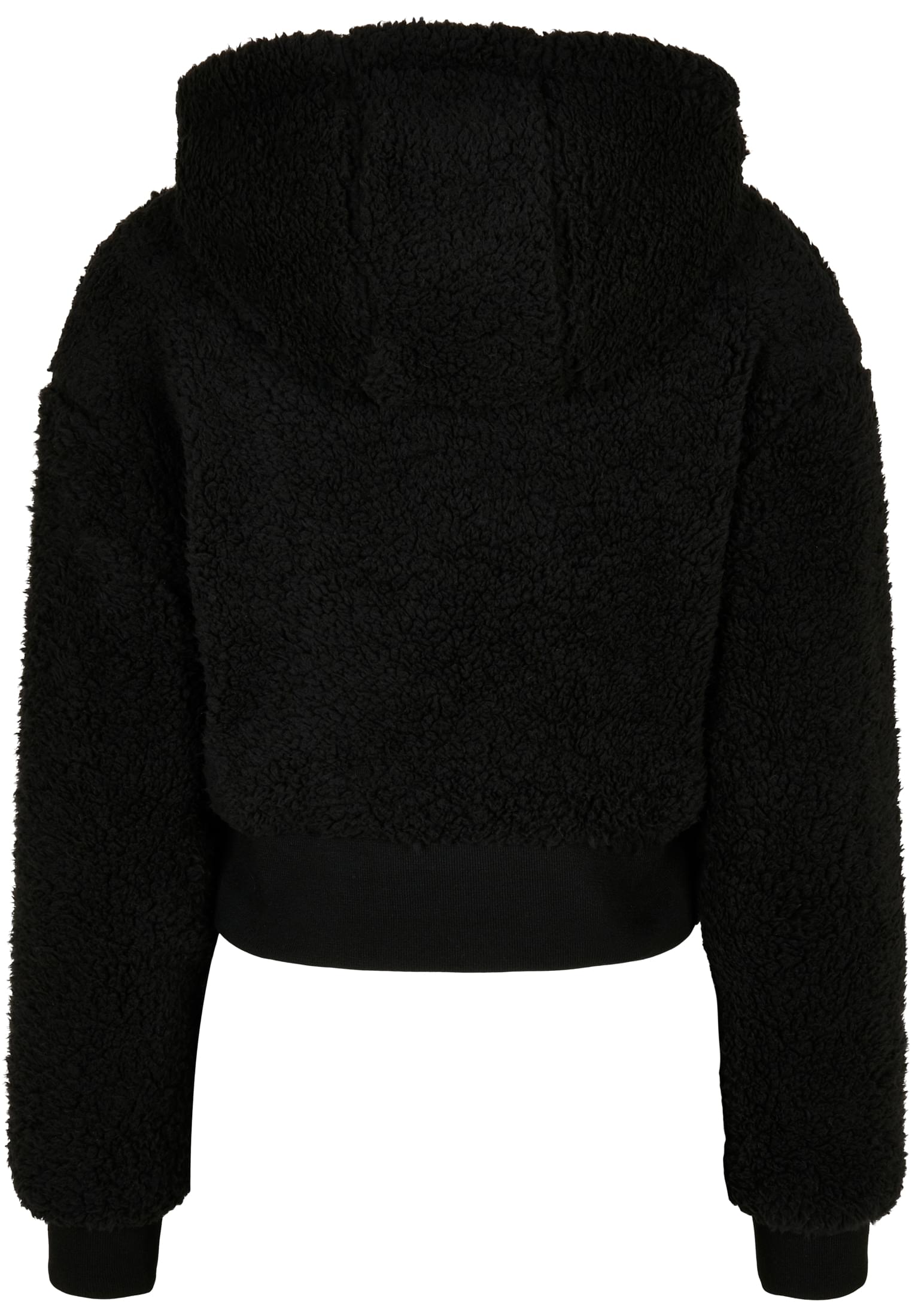 Ladies Short Oversized Sherpa Jacket | black