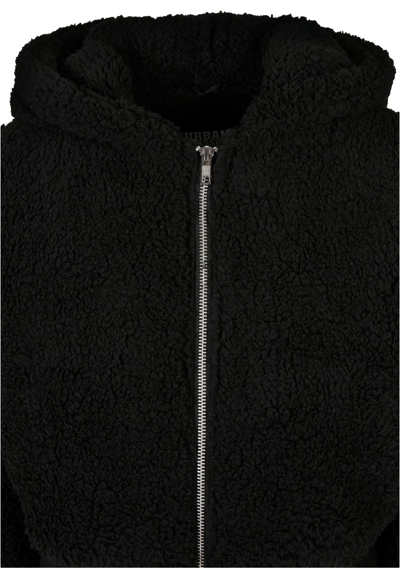 Ladies Short Oversized Sherpa Jacket | black