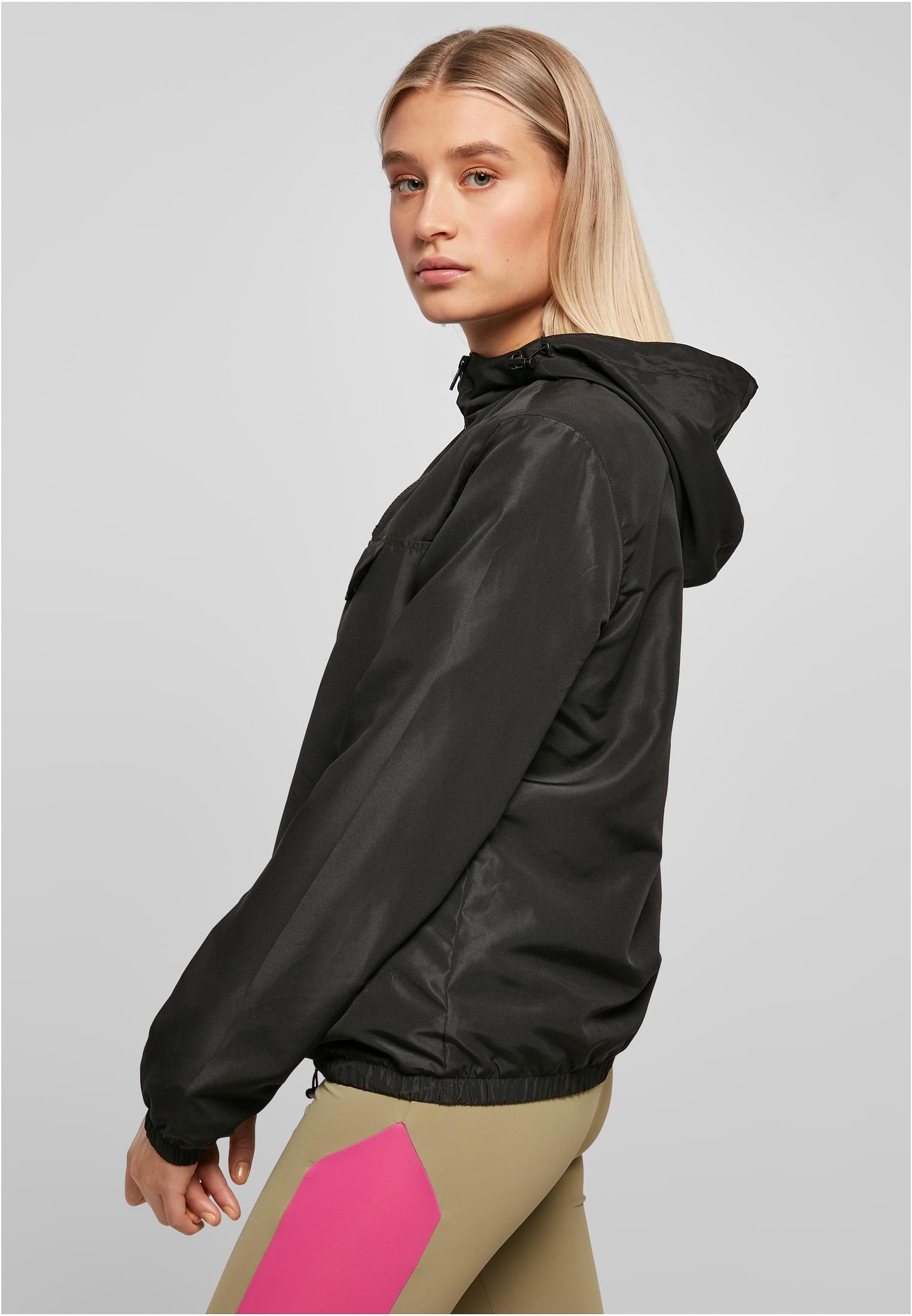 Ladies Recycled Basic Pull Over Jacket | black