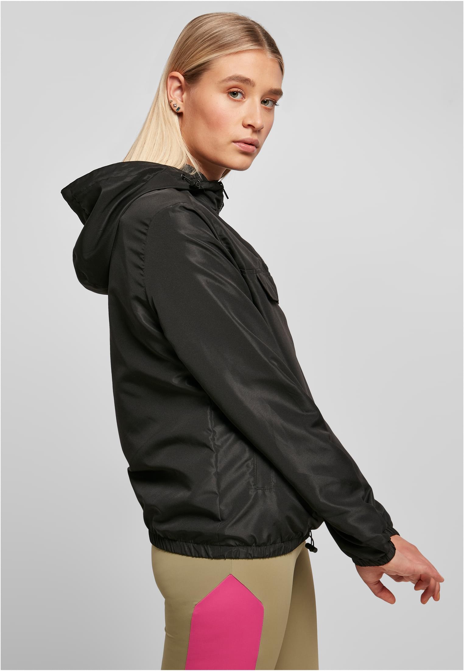 Ladies Recycled Basic Pull Over Jacket | black