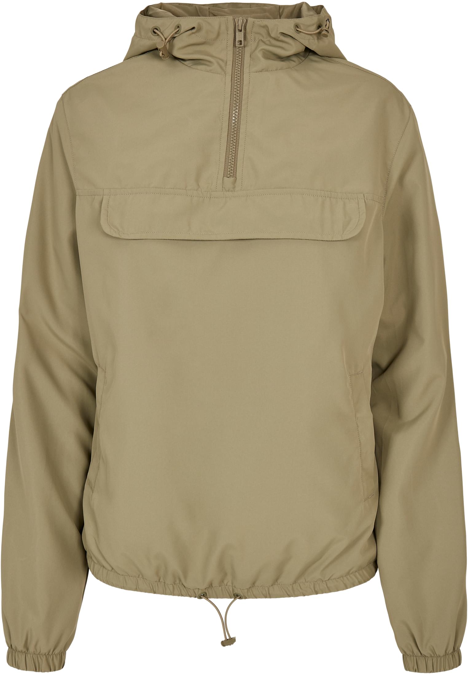 Ladies Recycled Basic Pull Over Jacket | khaki