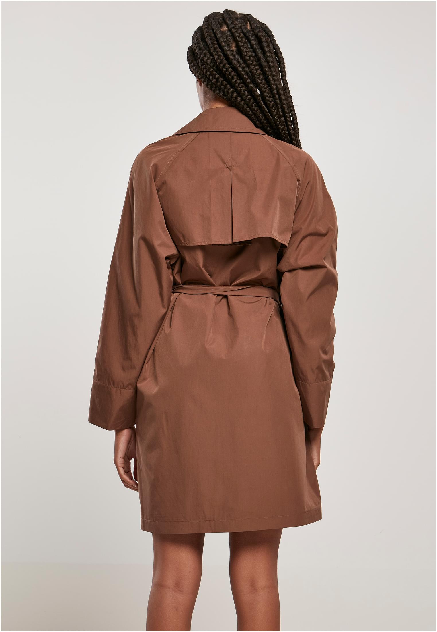 Ladies Crinkle Nylon Minimal Trench Coat | bark