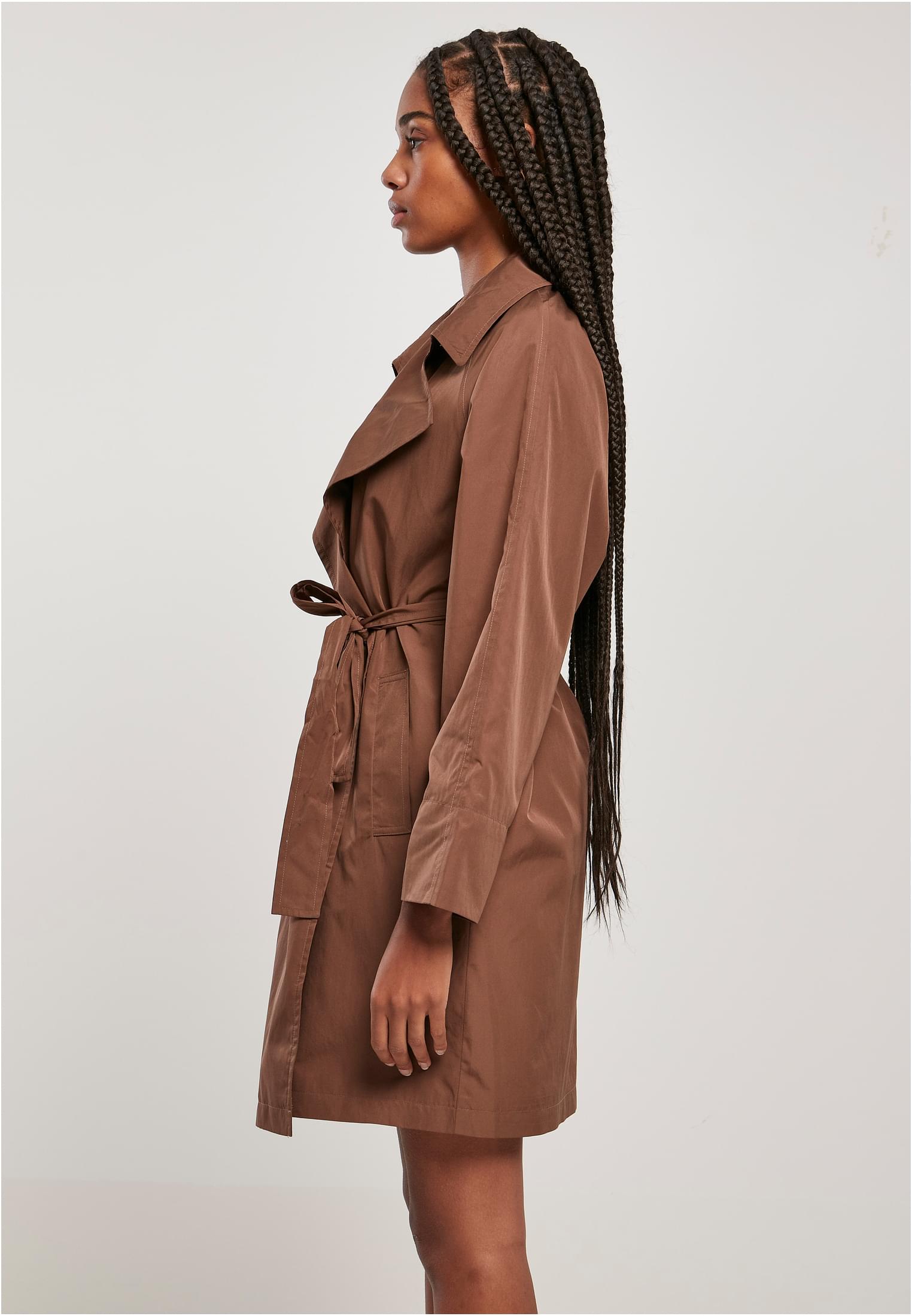 Ladies Crinkle Nylon Minimal Trench Coat | bark