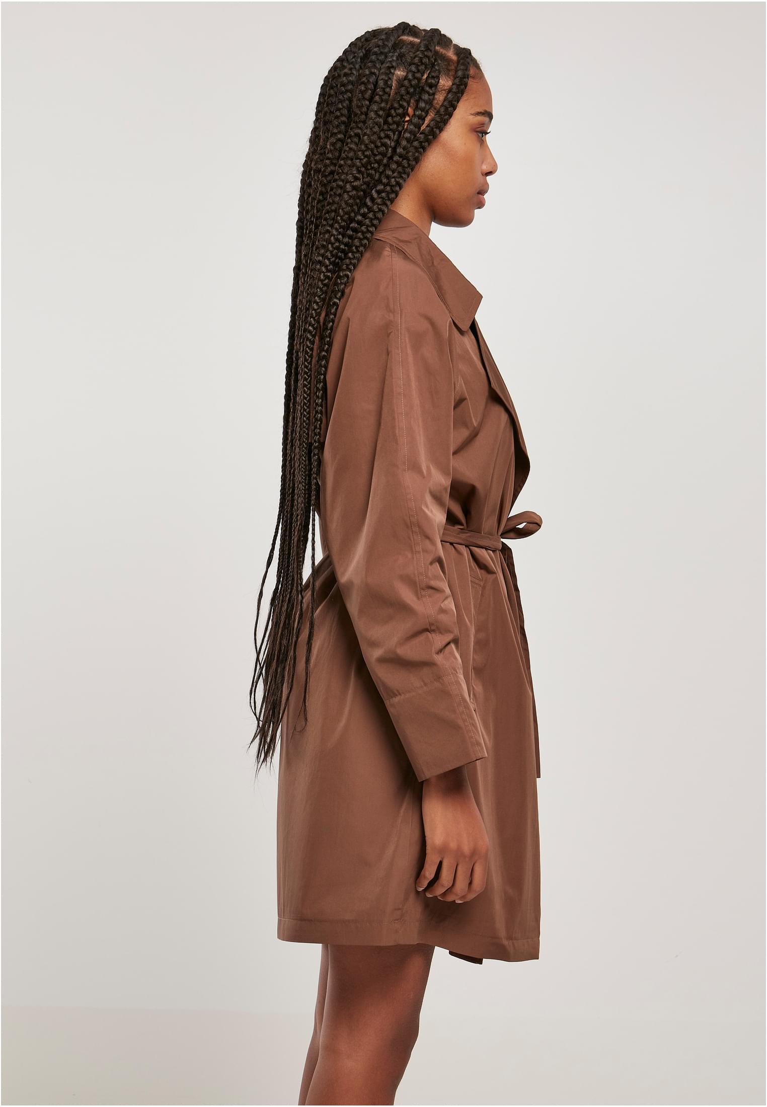 Ladies Crinkle Nylon Minimal Trench Coat | bark