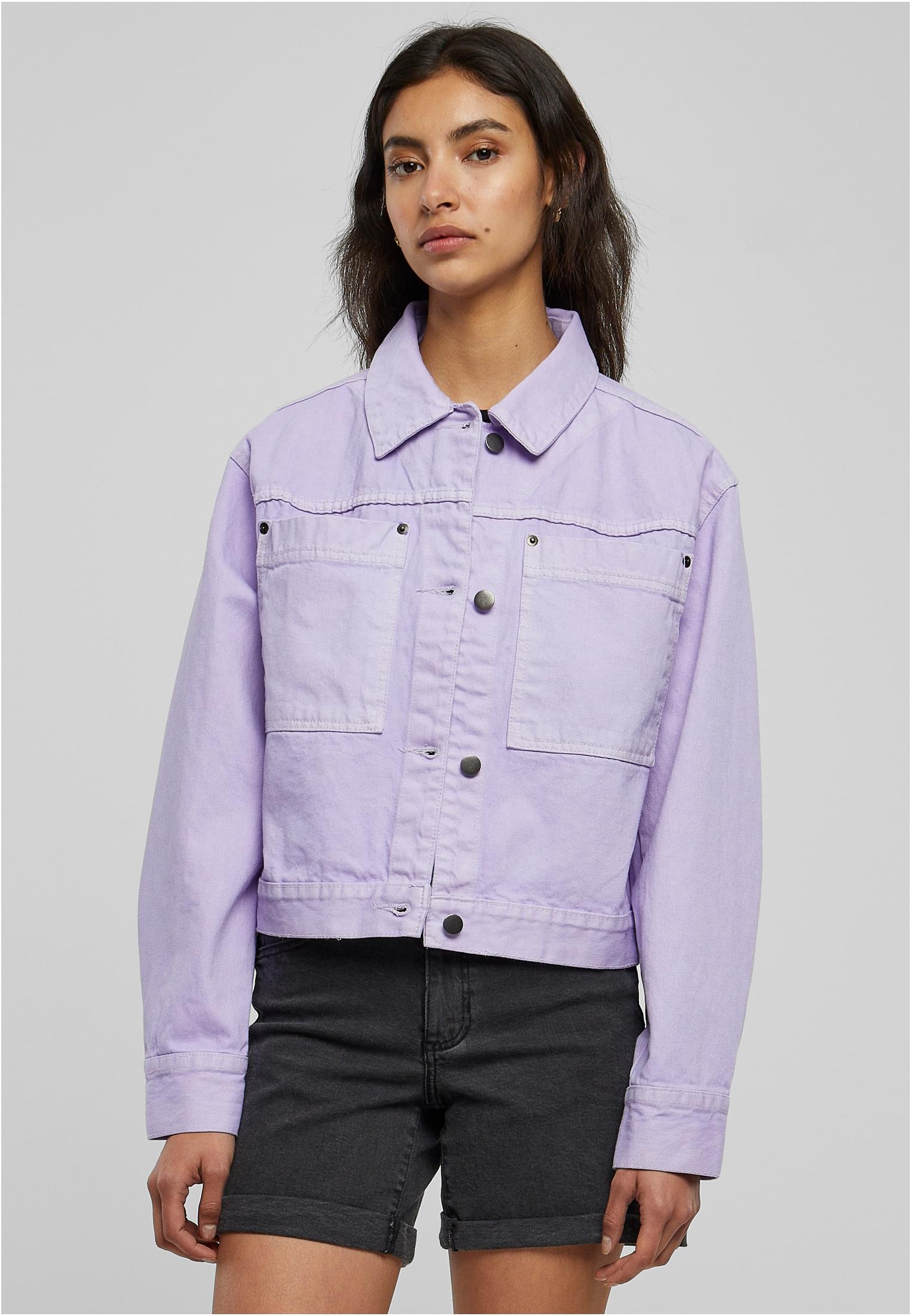 Ladies Short Boxy Worker Jacket | lilac