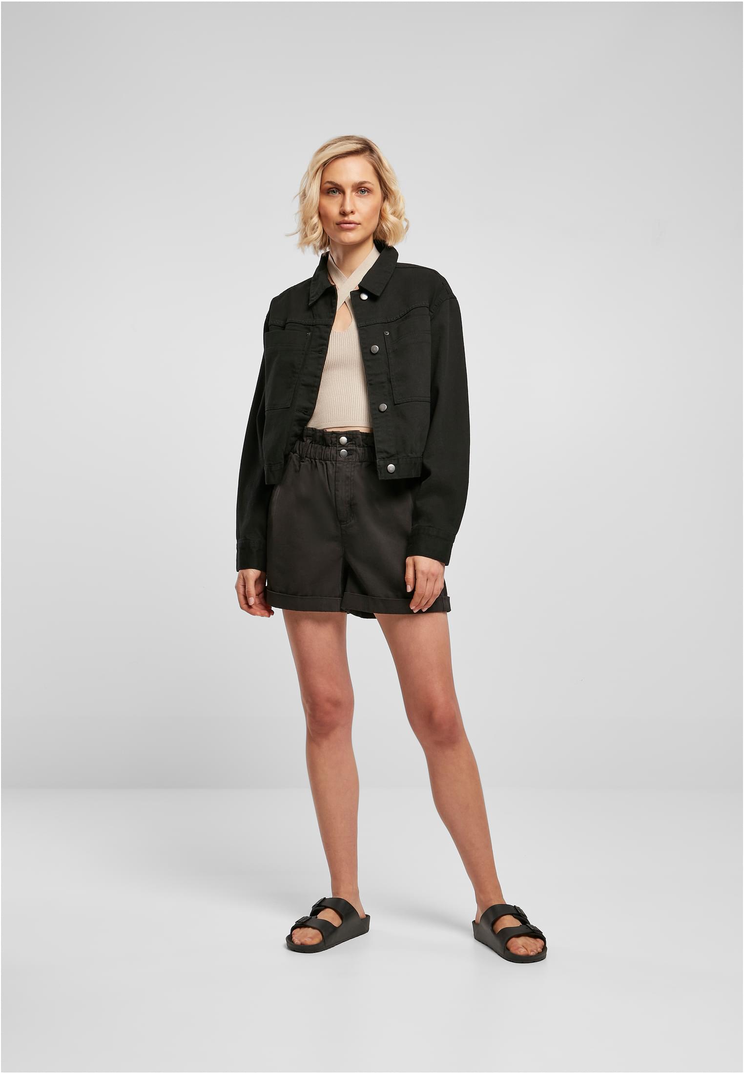 Ladies Short Boxy Worker Jacket | black