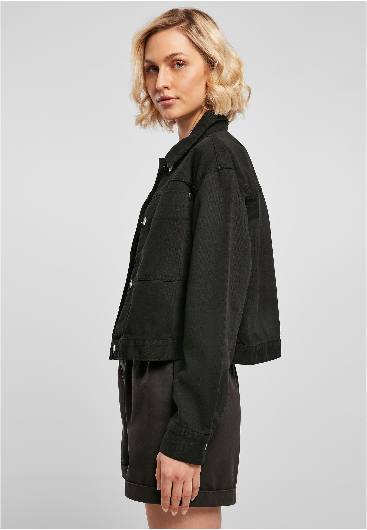 Ladies Short Boxy Worker Jacket | black