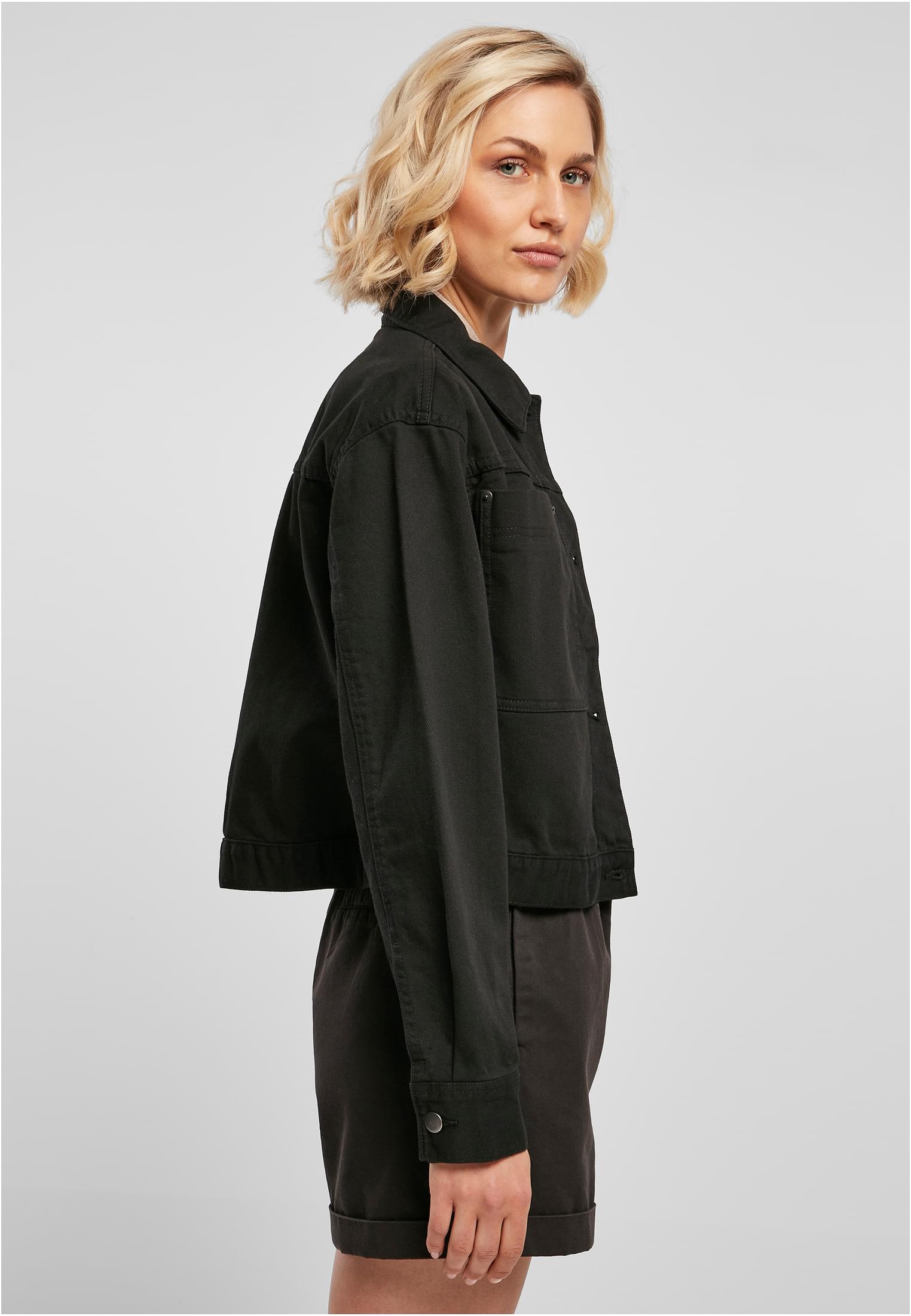 Ladies Short Boxy Worker Jacket | black