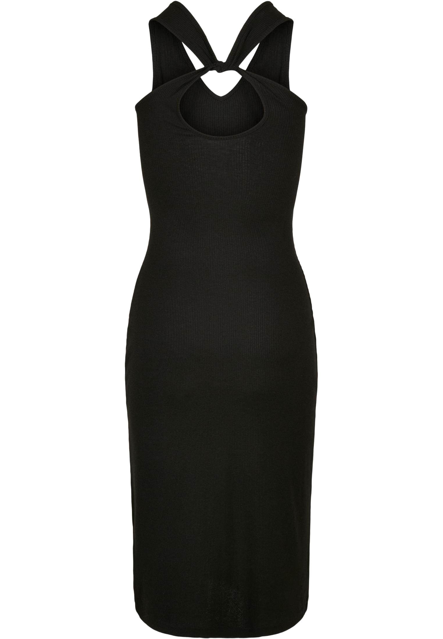 Ladies Midi Sleeveless Rib Dress | black