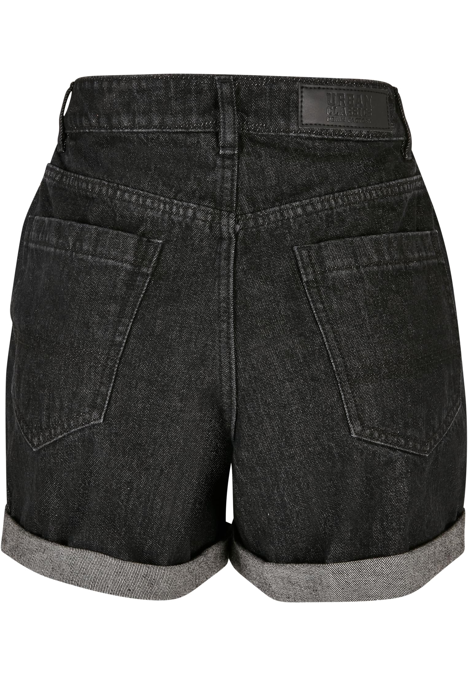 Ladies High Waist Boyfriend Shorts | black washed