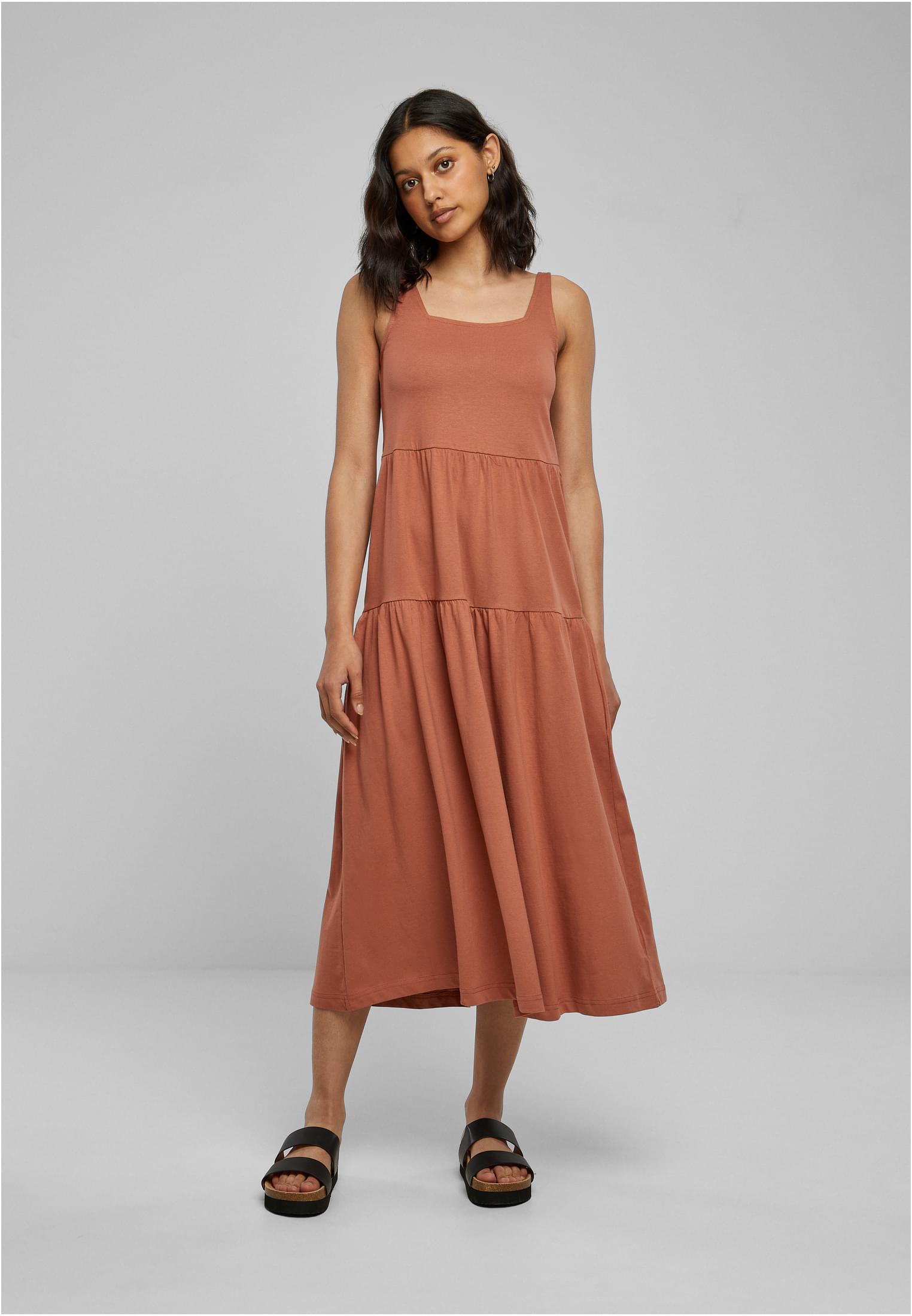 Ladies 7/8 Length Valance Summer Dress | terracotta