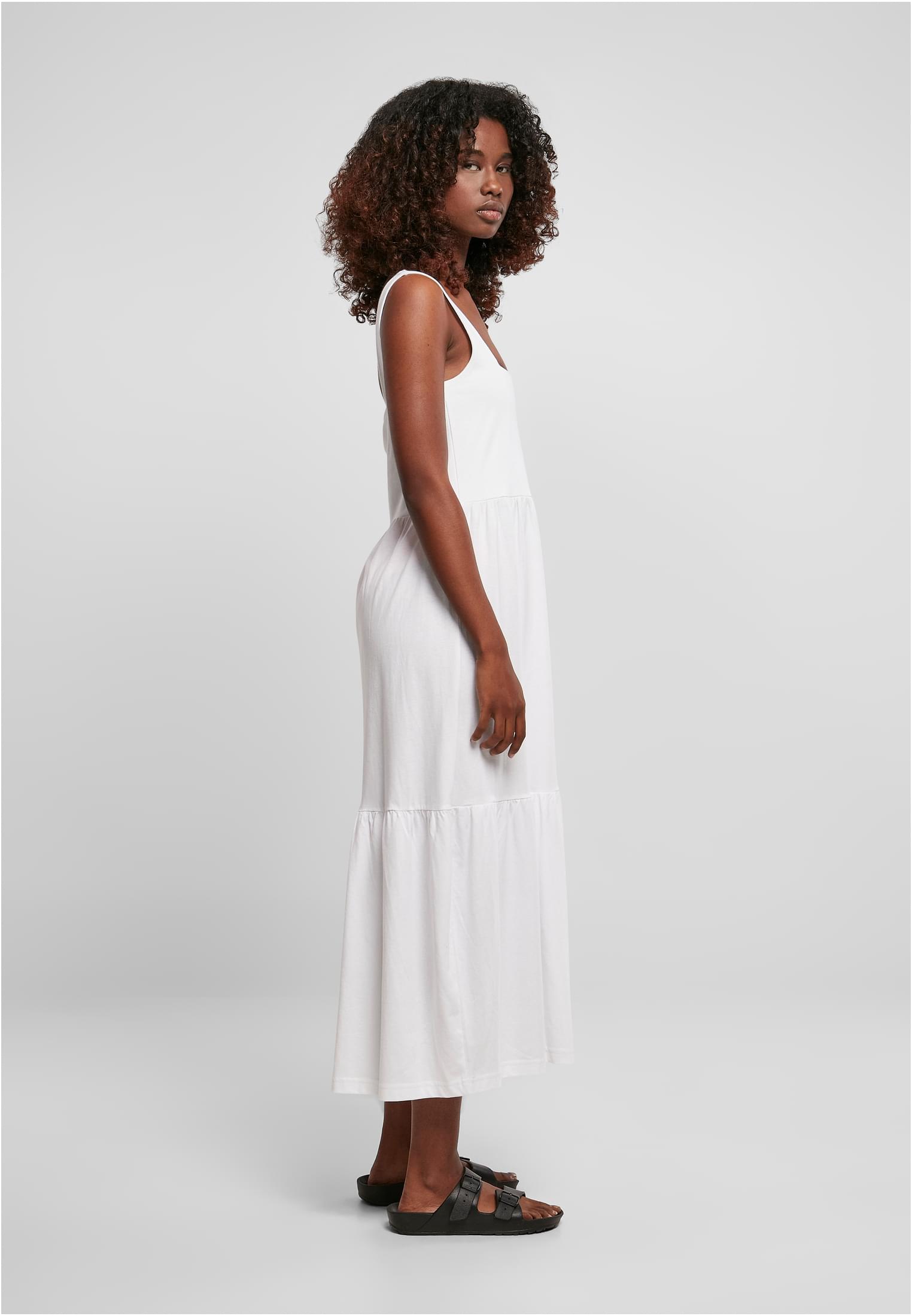 Ladies 7/8 Length Valance Summer Dress | white