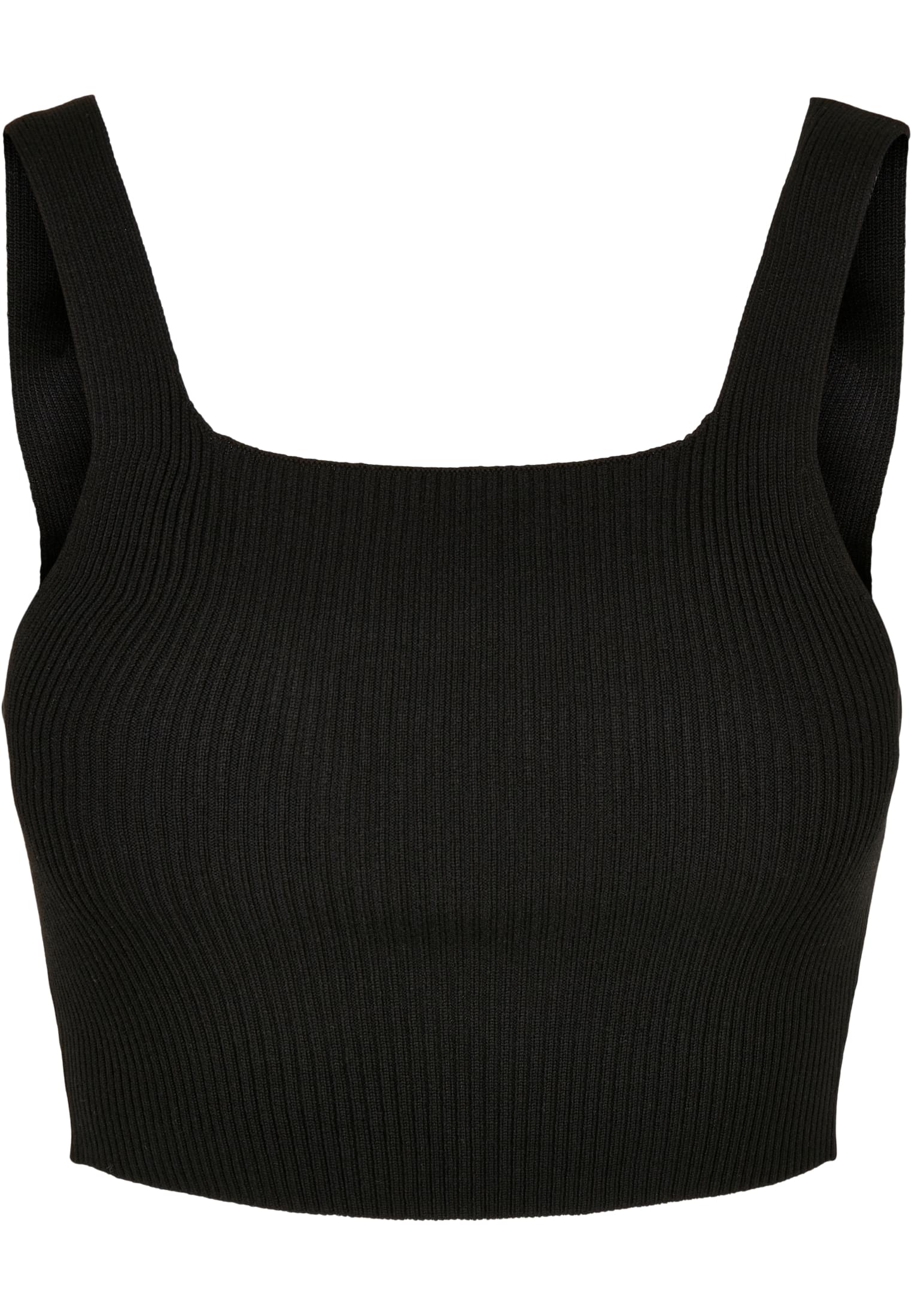 Ladies Cropped Knit Top | black