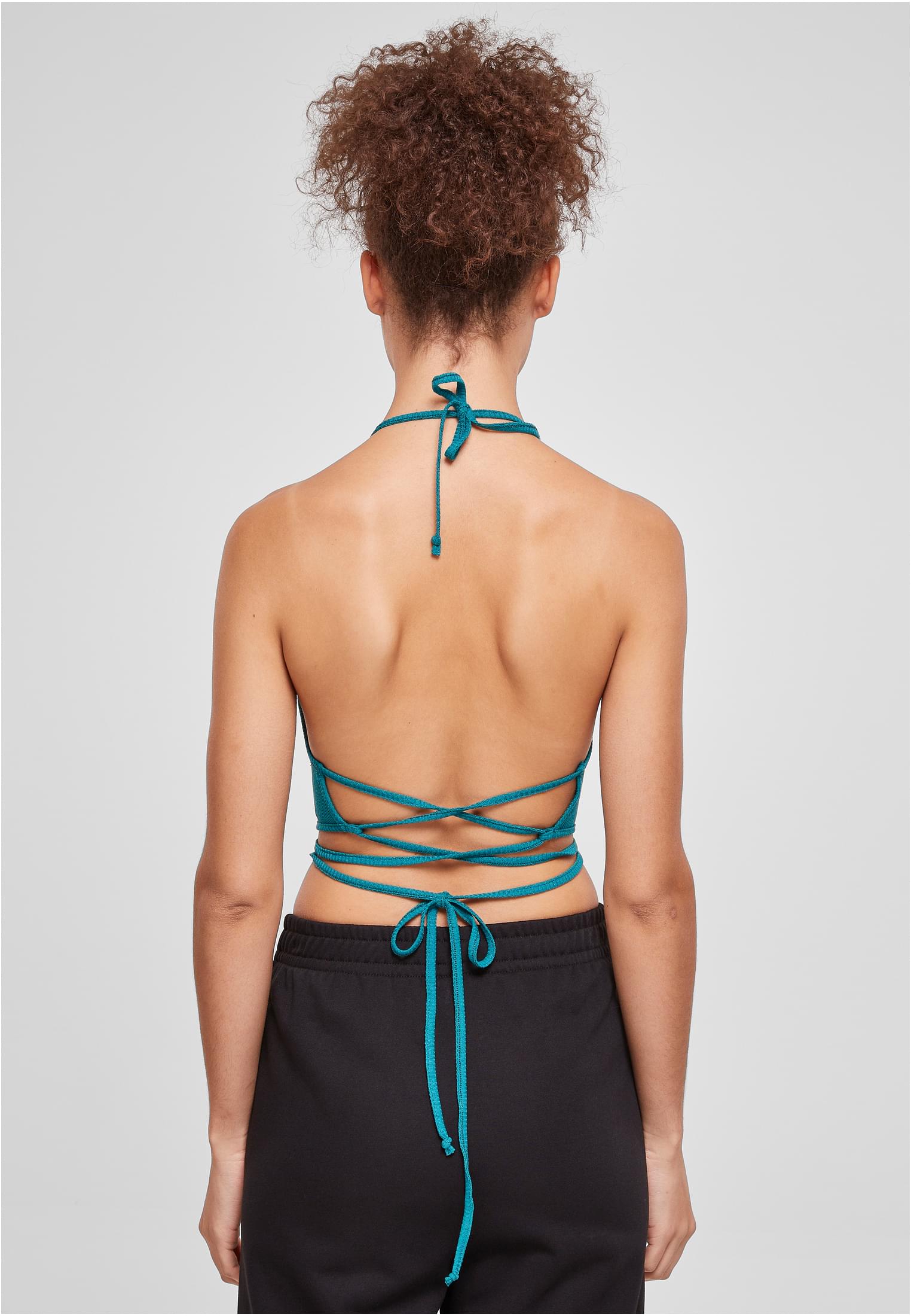 Ladies Rib Trapeze Cropped Top | watergreen