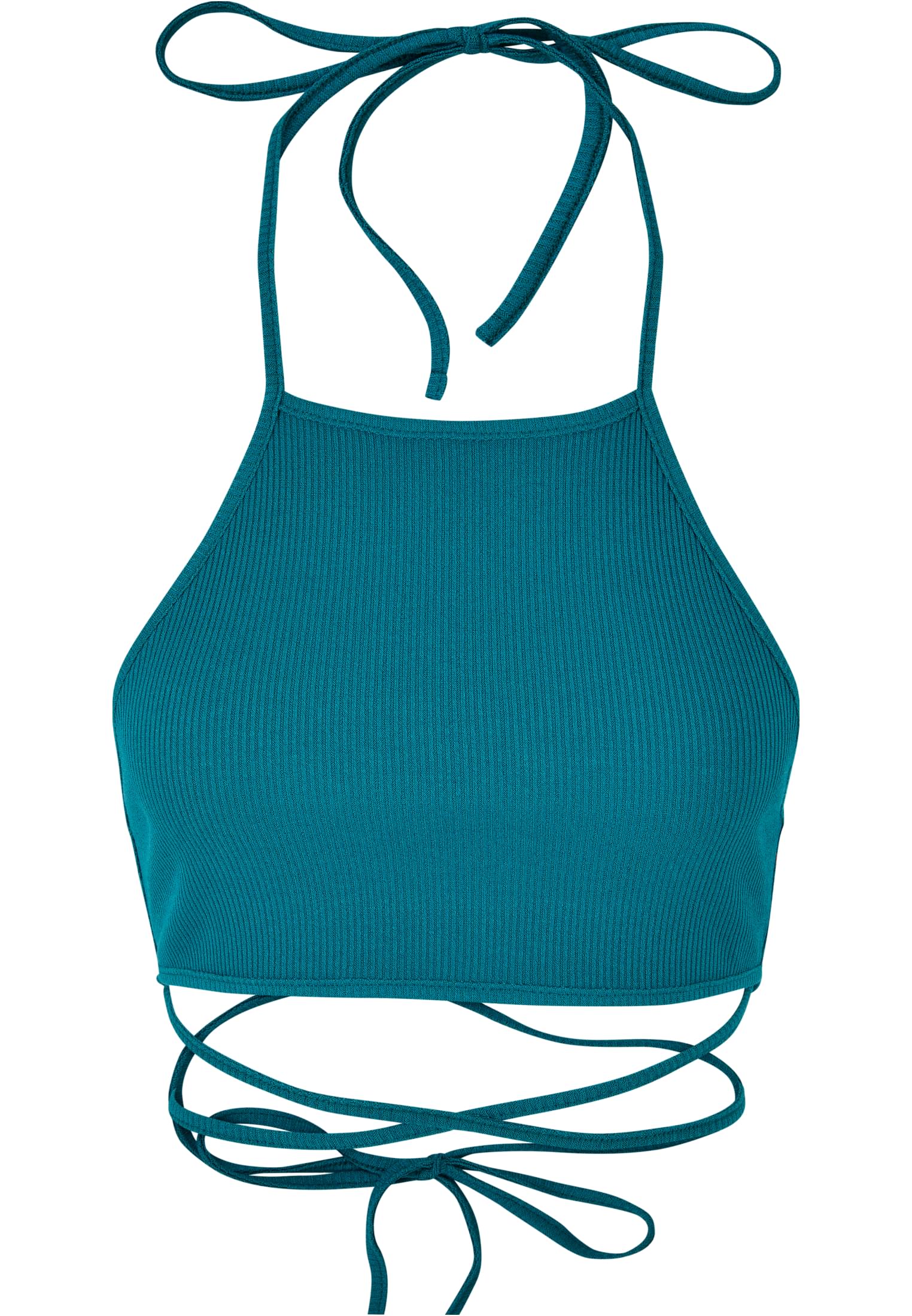 Ladies Rib Trapeze Cropped Top | watergreen