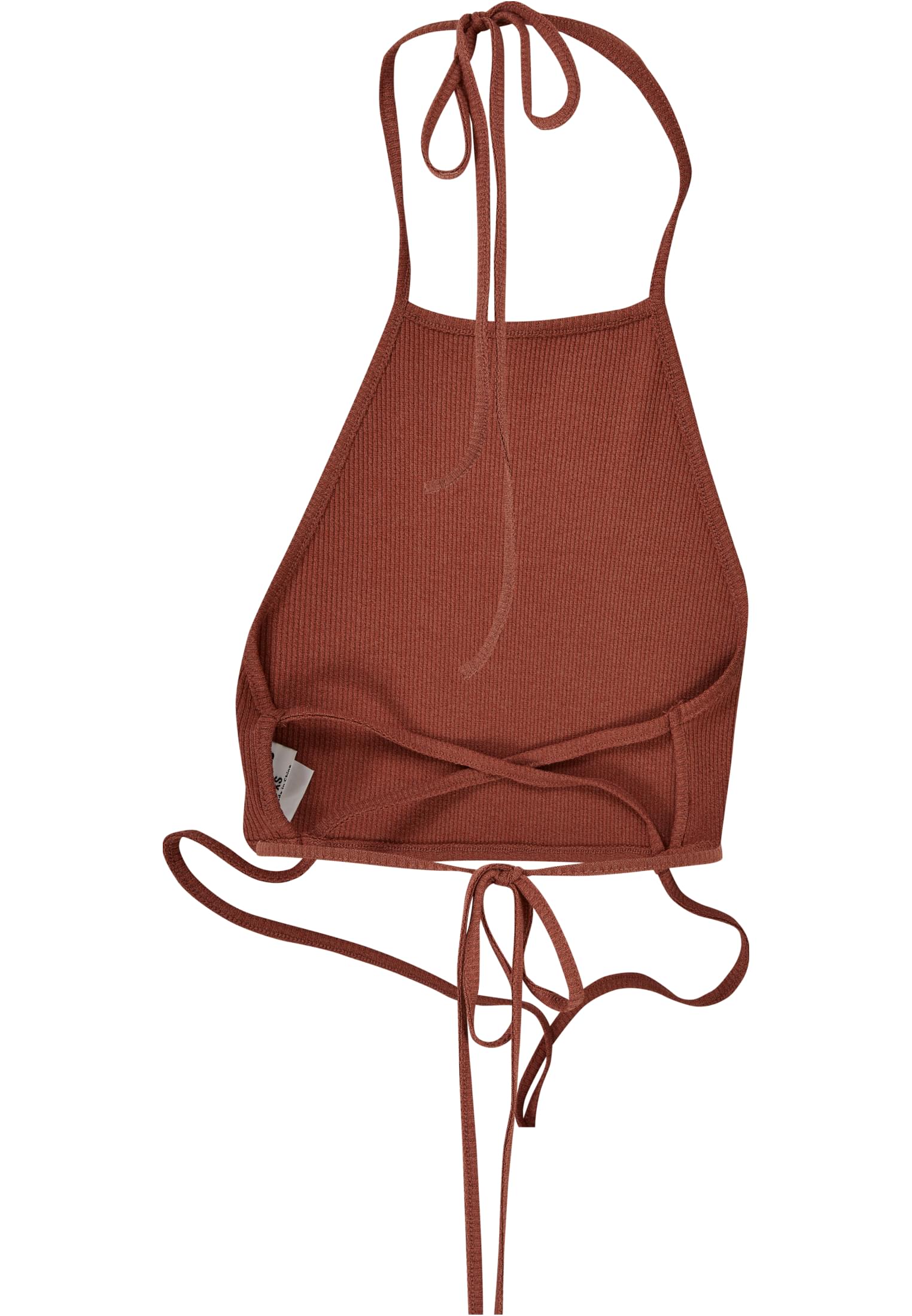 Ladies Rib Trapeze Cropped Top | terracotta