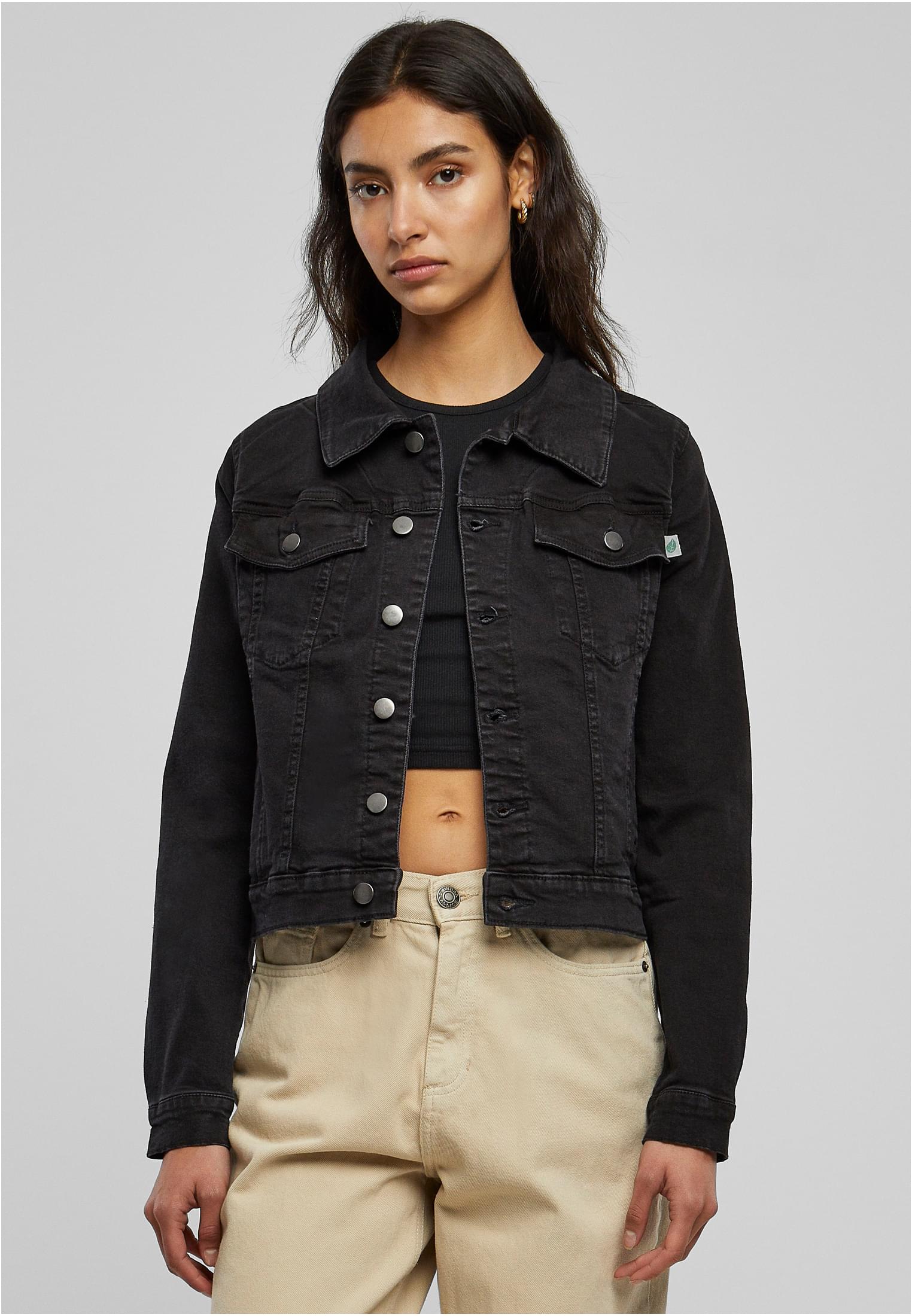 Ladies Organic Denim Jacket | black washed