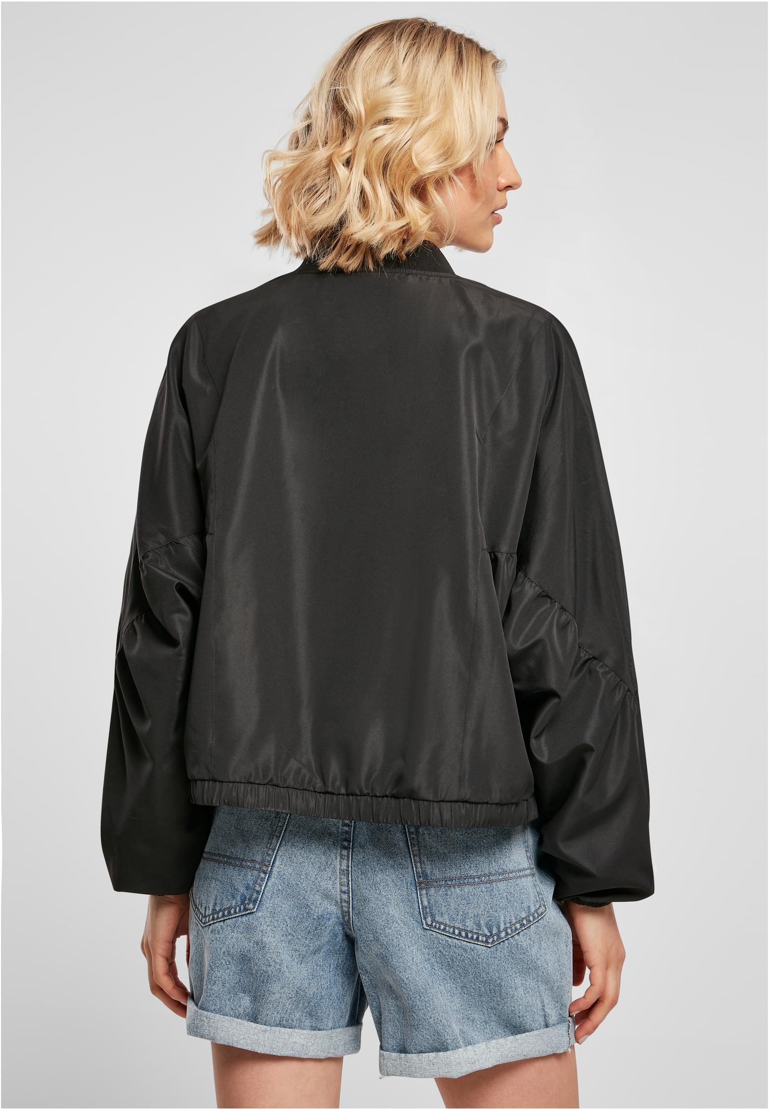 Ladies Recycled Batwing Bomber Jacket | black