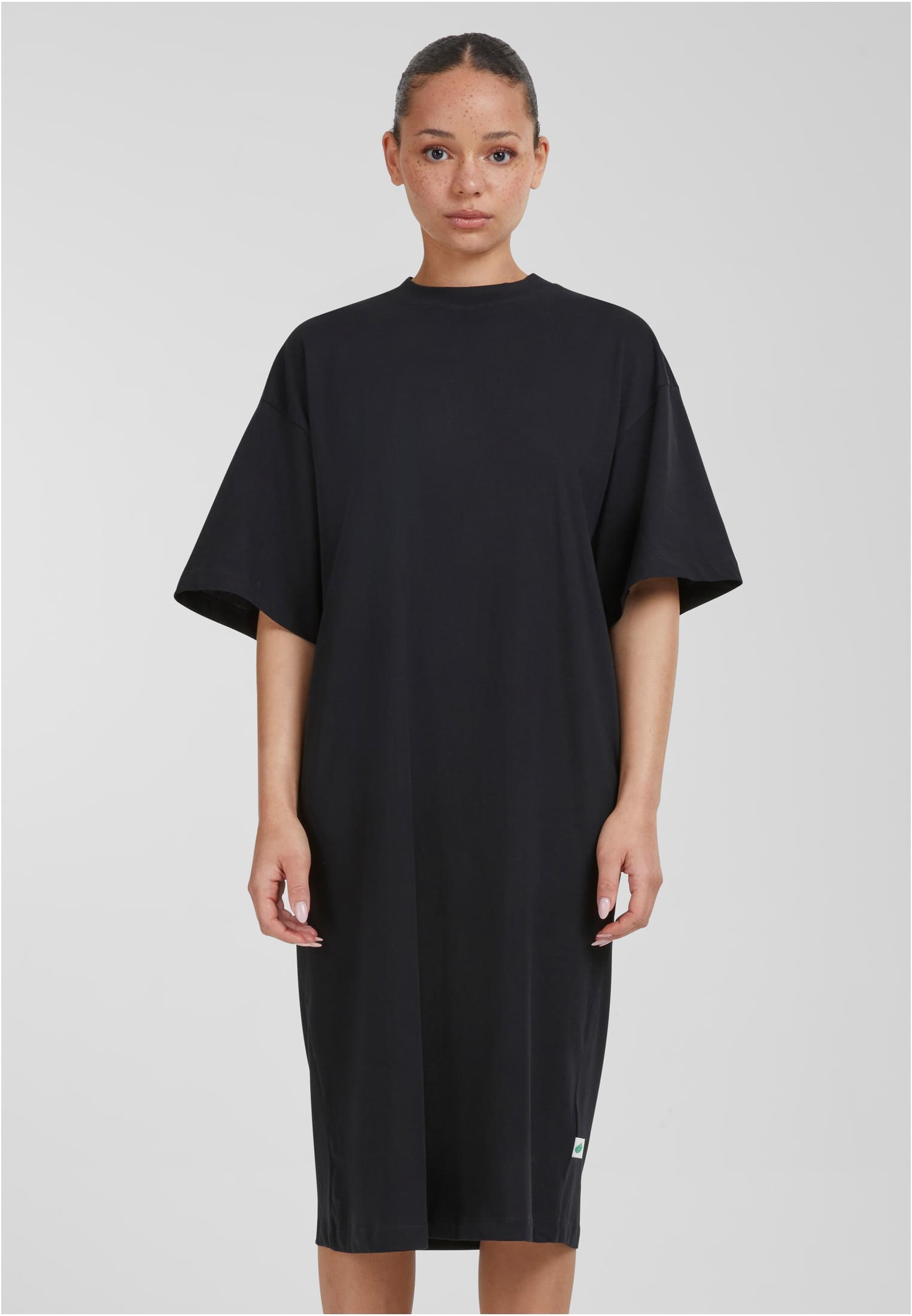 Ladies Organic Long Oversized Tee Dress | black