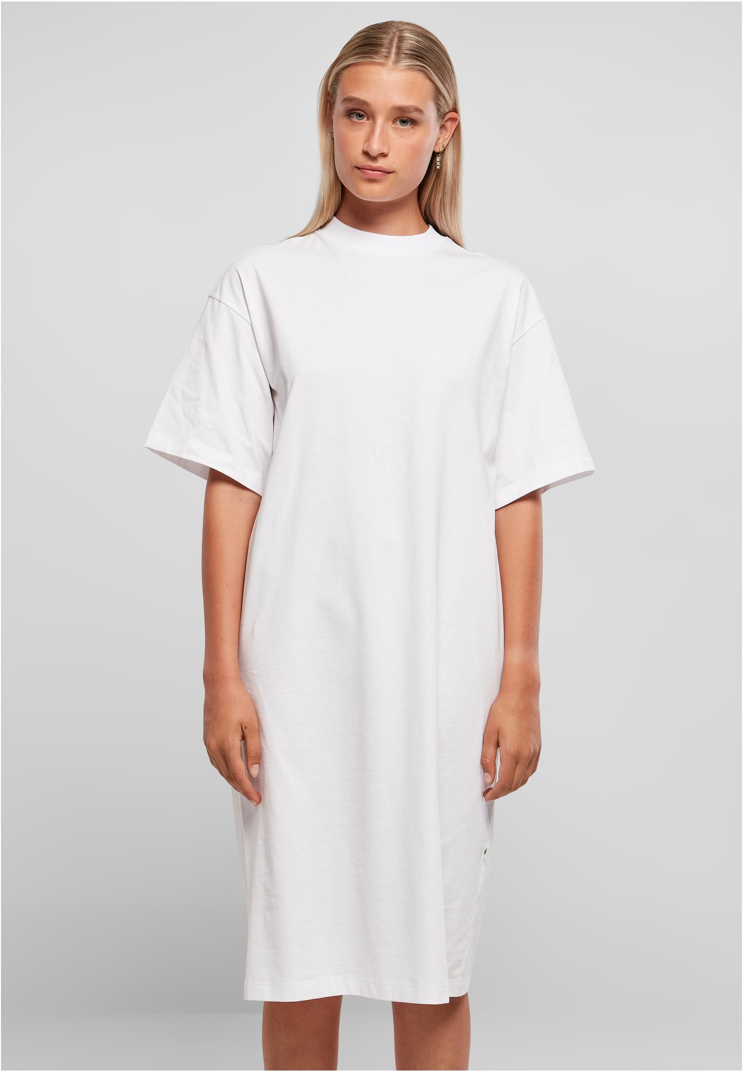 Ladies Organic Long Oversized Tee Dress | white