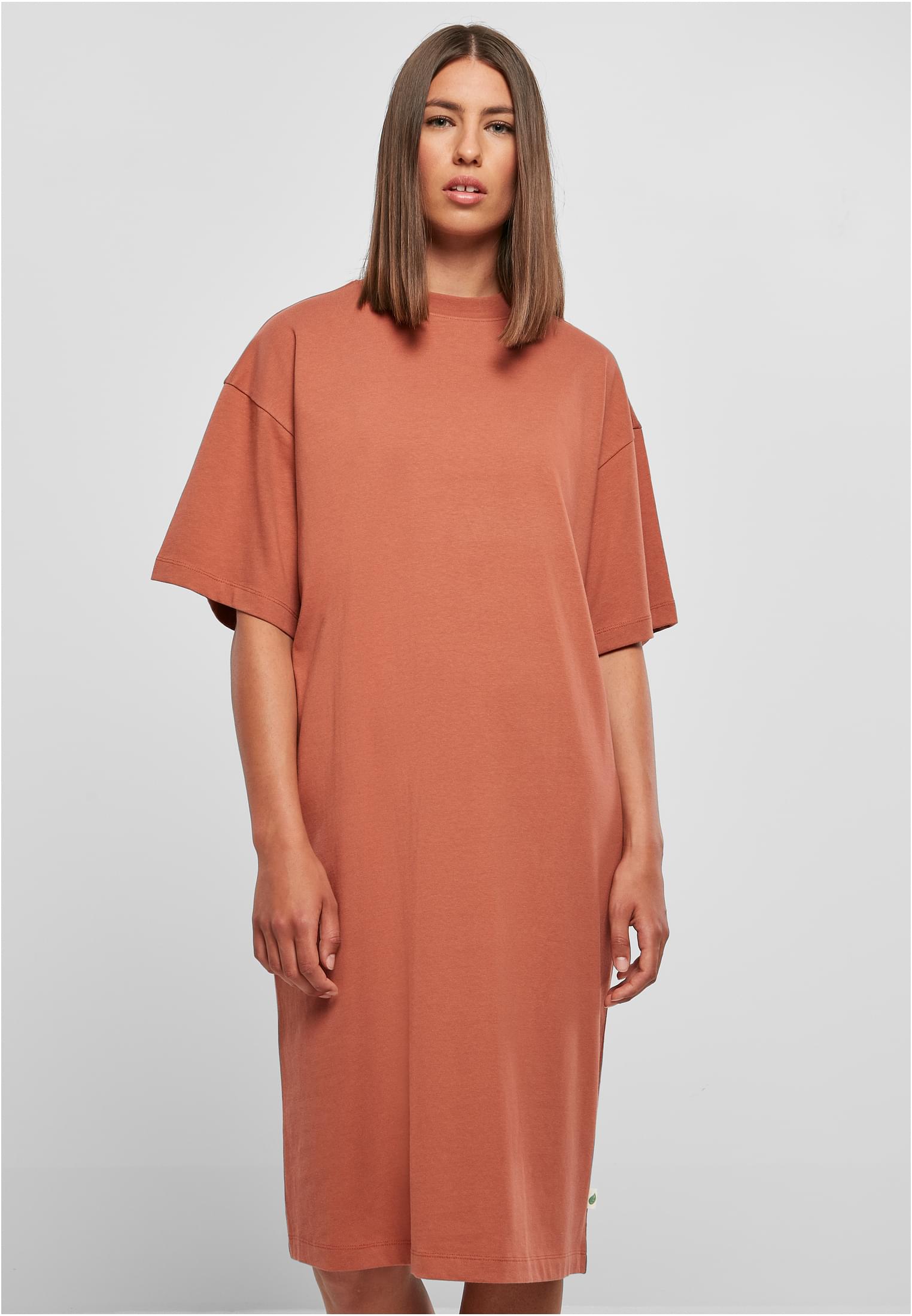 Ladies Organic Long Oversized Tee Dress | terracotta