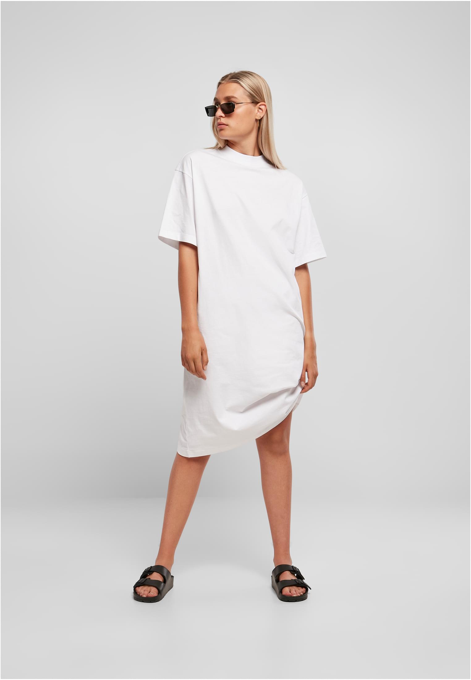 Ladies Organic Long Oversized Tee Dress | white