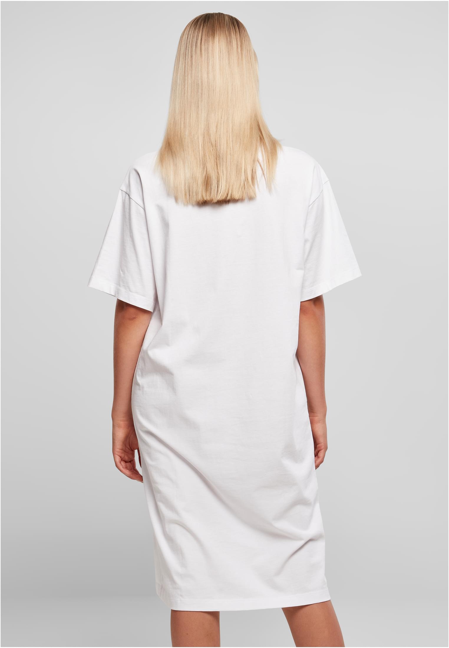 Ladies Organic Long Oversized Tee Dress | white